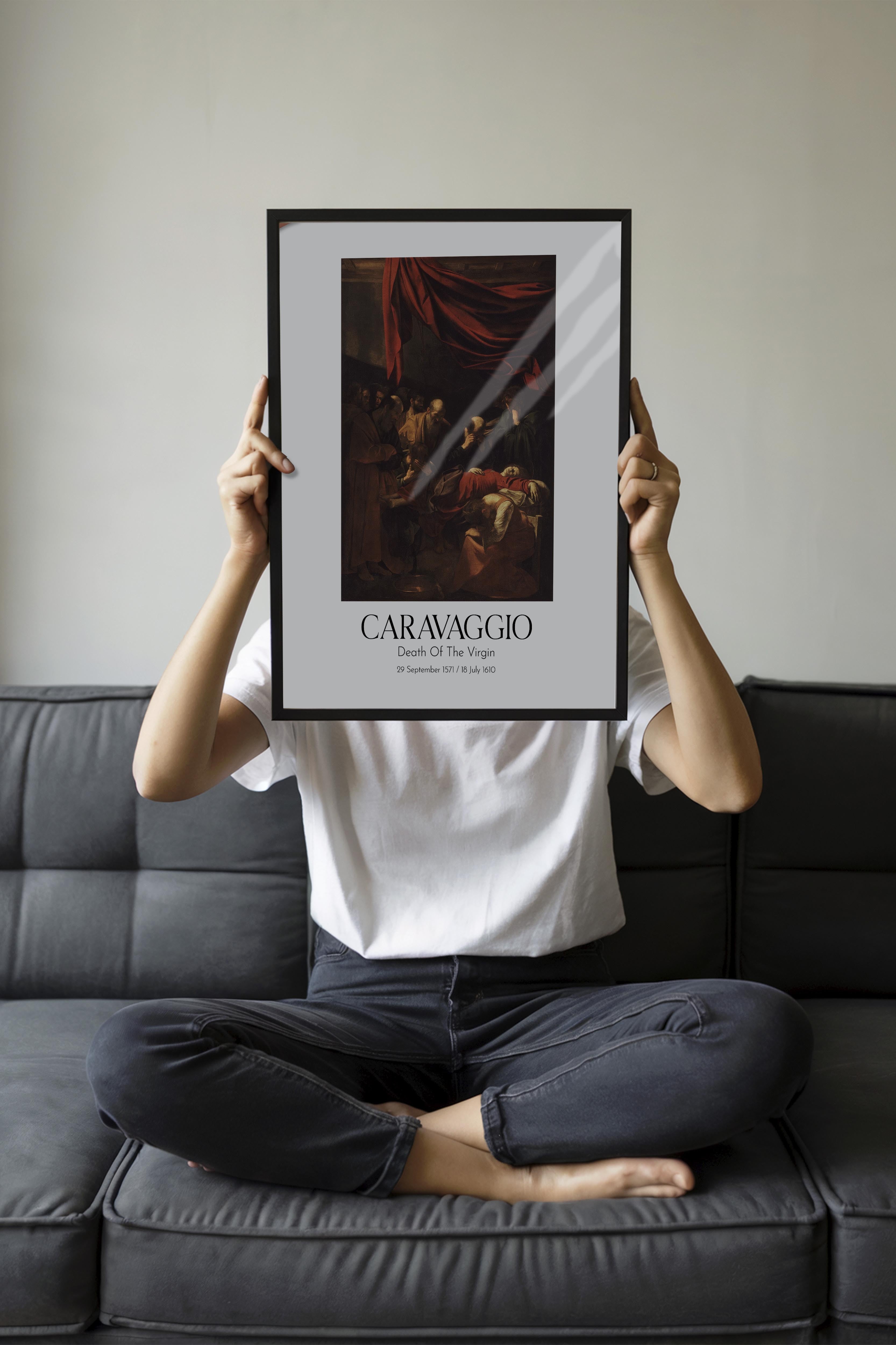 Caravaggio - Death Of The Virgin, Siyah Çerçeveli Tablo, Sanat Serisi NO:111631