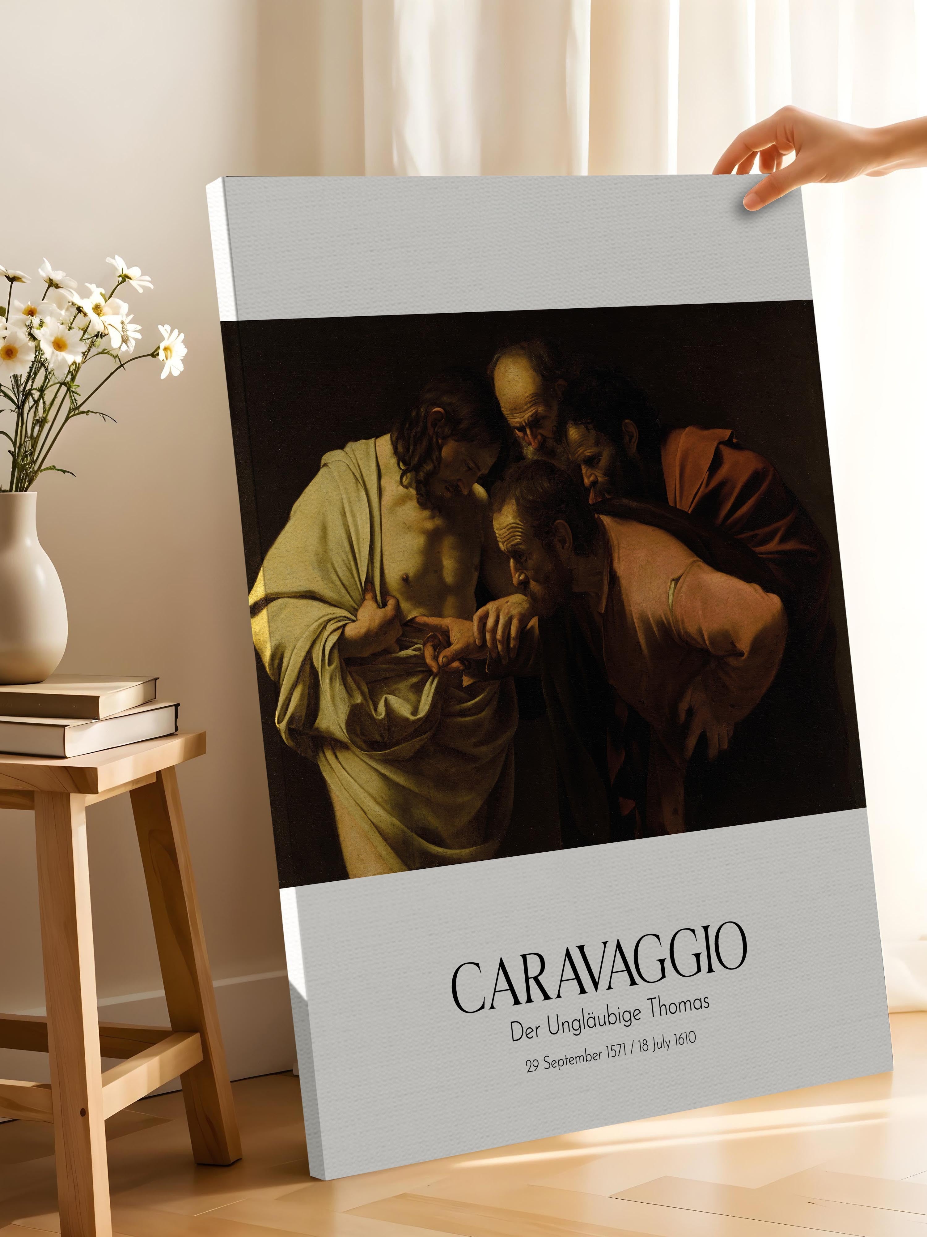Caravaggio - Der Ungläubige Thomas, Kanvas Tablo, Sanat Serisi NO:111632