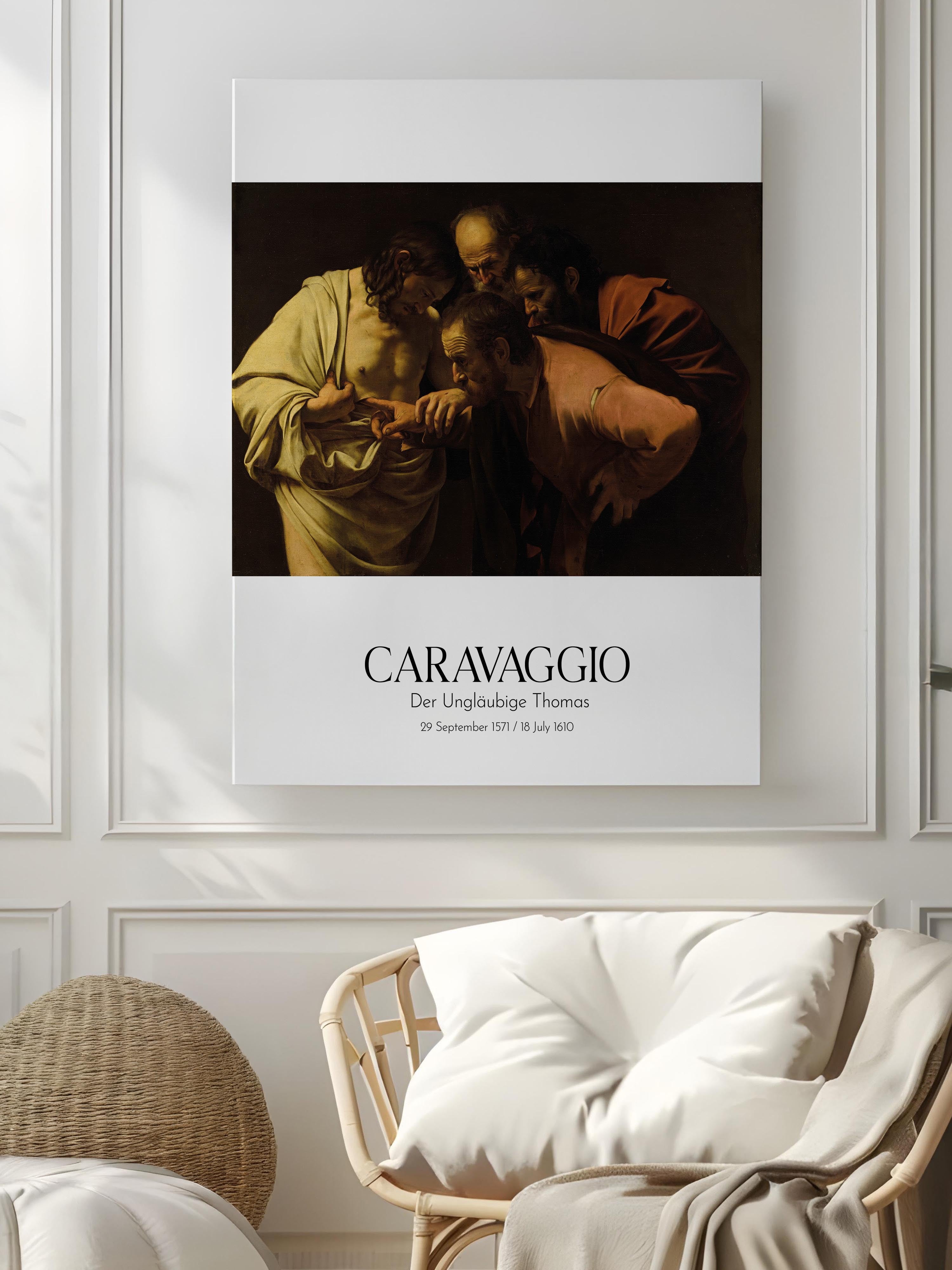Caravaggio - Der Ungläubige Thomas, Kanvas Tablo, Sanat Serisi NO:111632