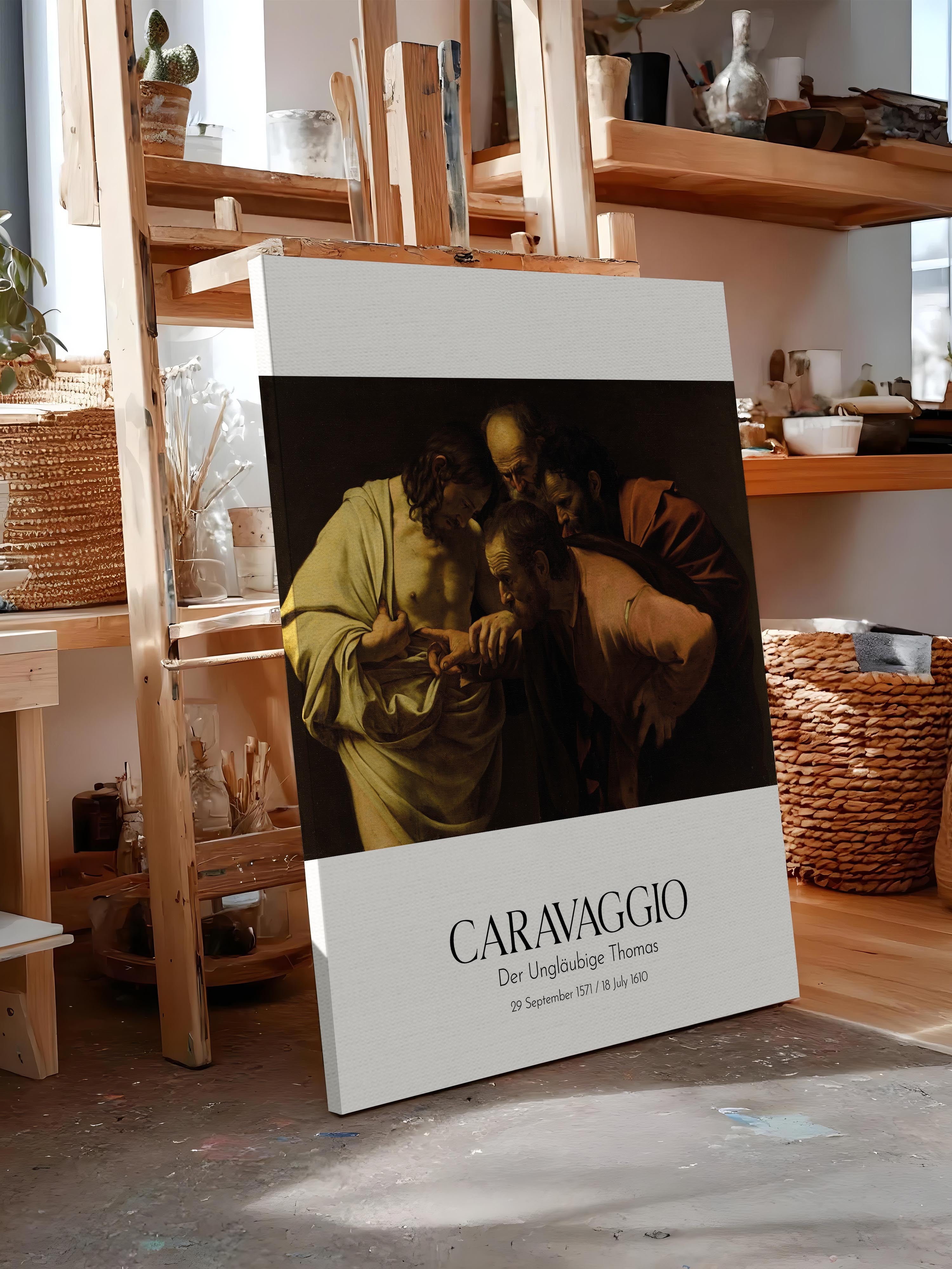 Caravaggio - Der Ungläubige Thomas, Kanvas Tablo, Sanat Serisi NO:111632