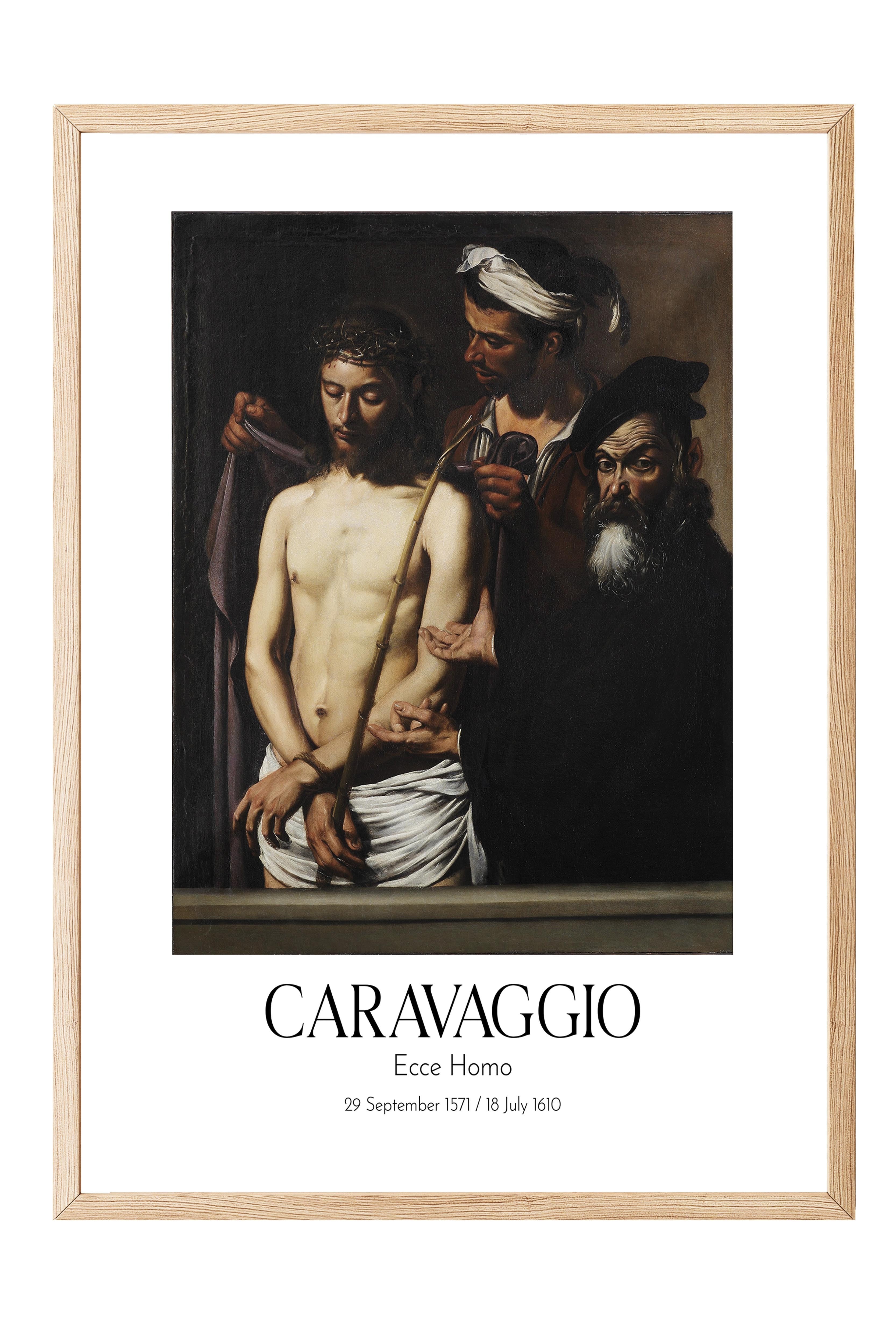 Caravaggio - Ecce Homo, Ahşap Çerçeveli Tablo, Sanat Serisi NO:111633
