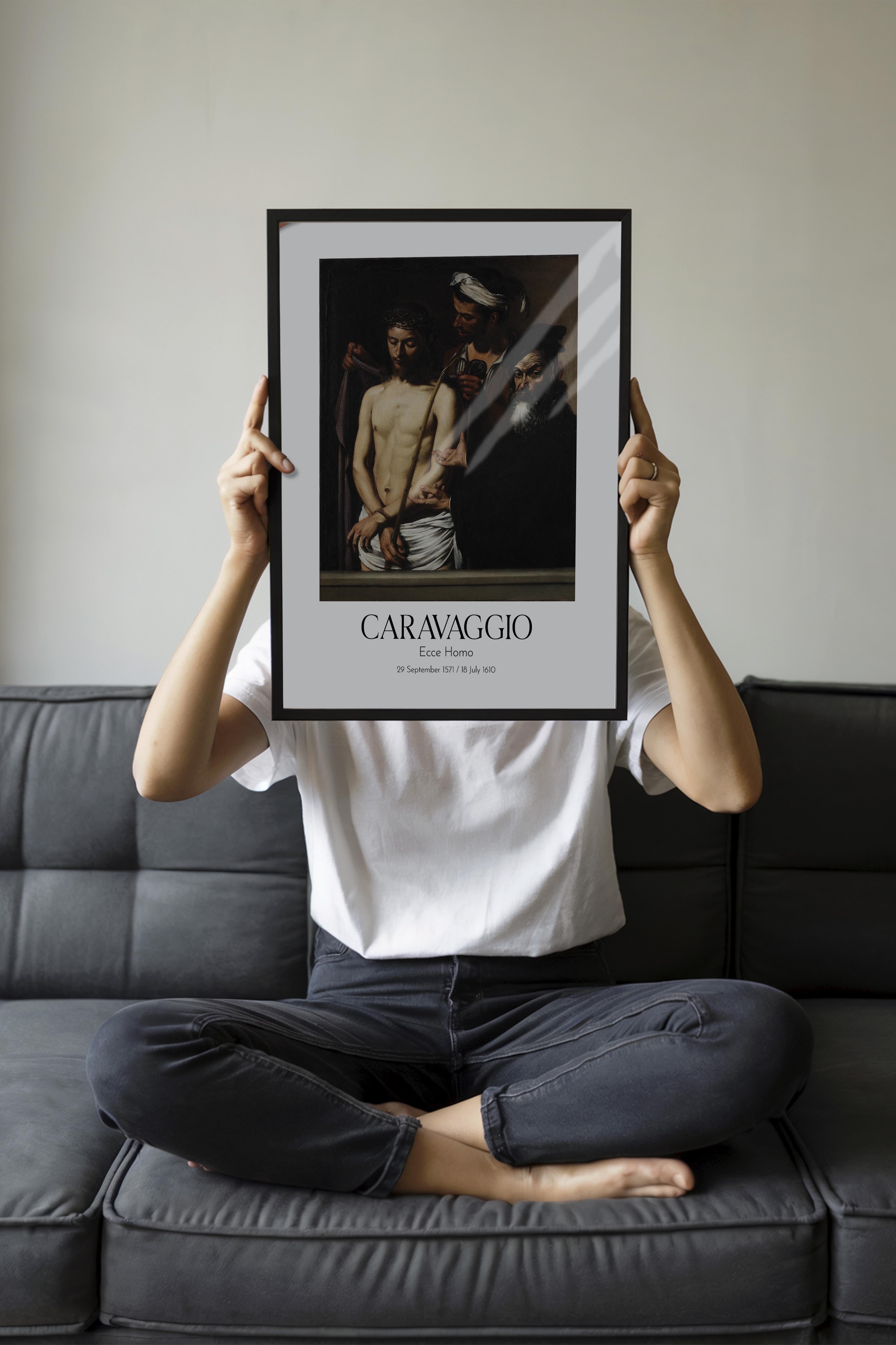 Caravaggio - Ecce Homo, Siyah Çerçeveli Tablo, Sanat Serisi NO:111633