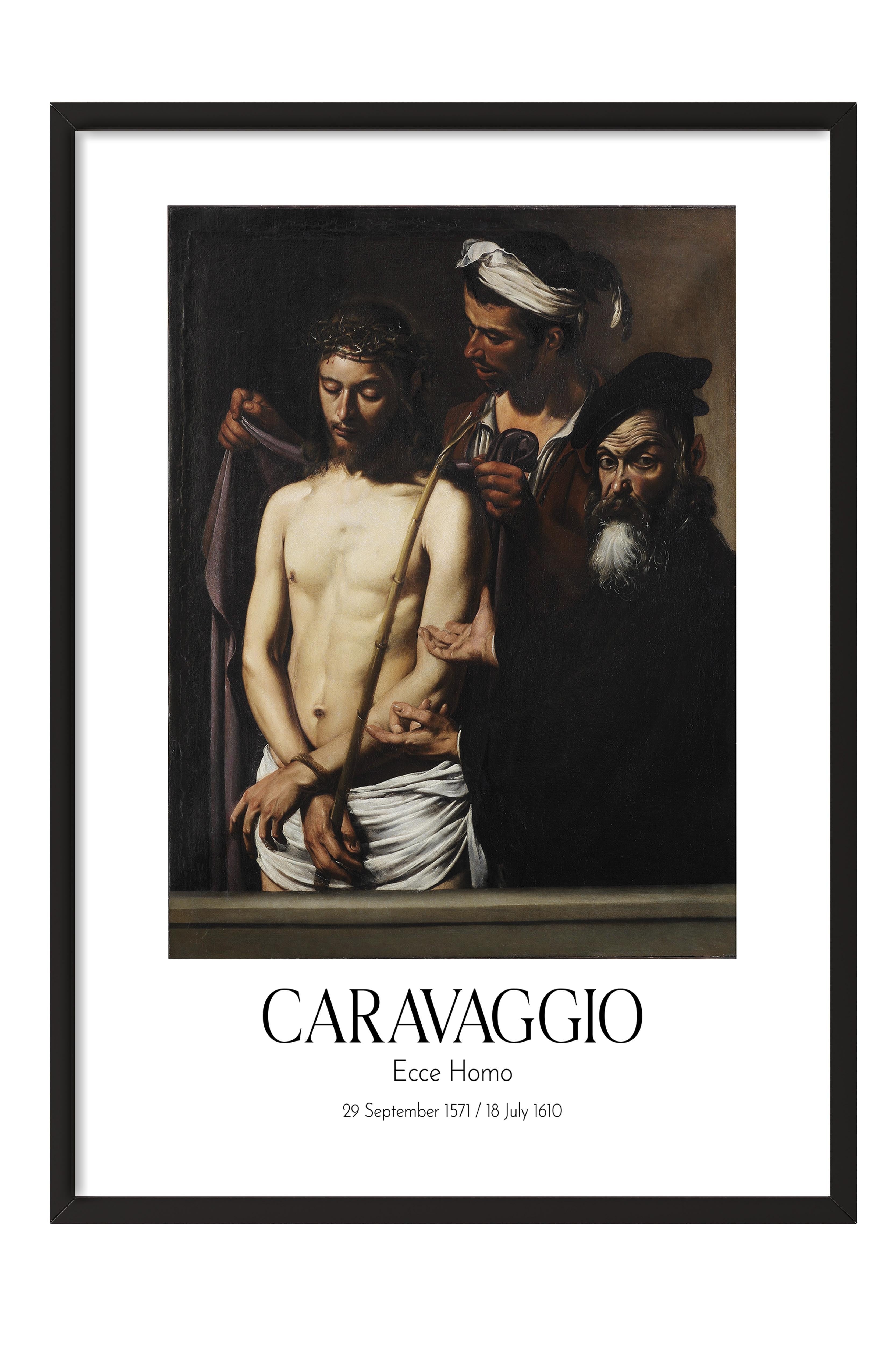 Caravaggio - Ecce Homo, Siyah Çerçeveli Tablo, Sanat Serisi NO:111633