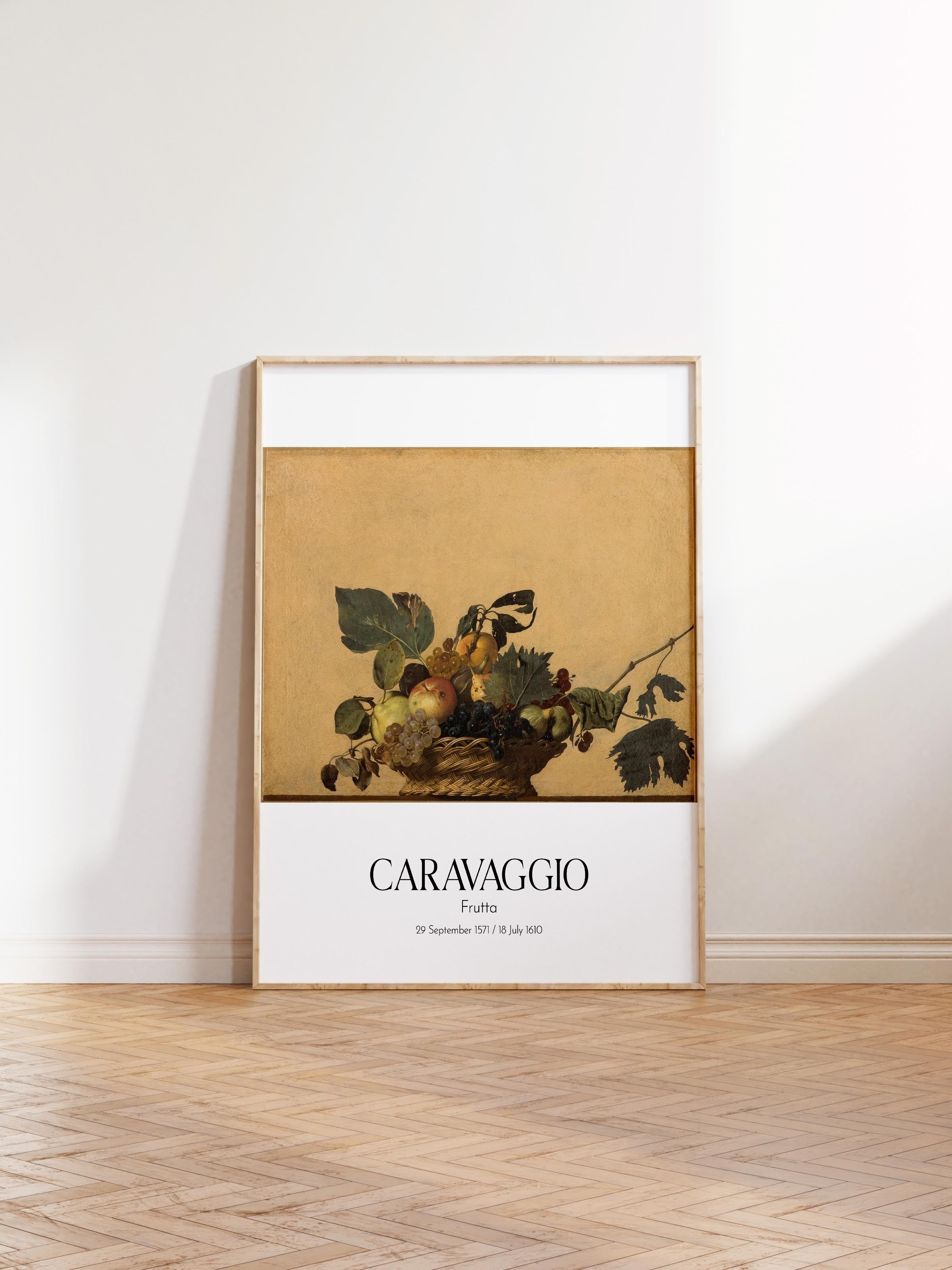 Caravaggio - Frutta, Ahşap Çerçeveli Tablo, Sanat Serisi NO:111634