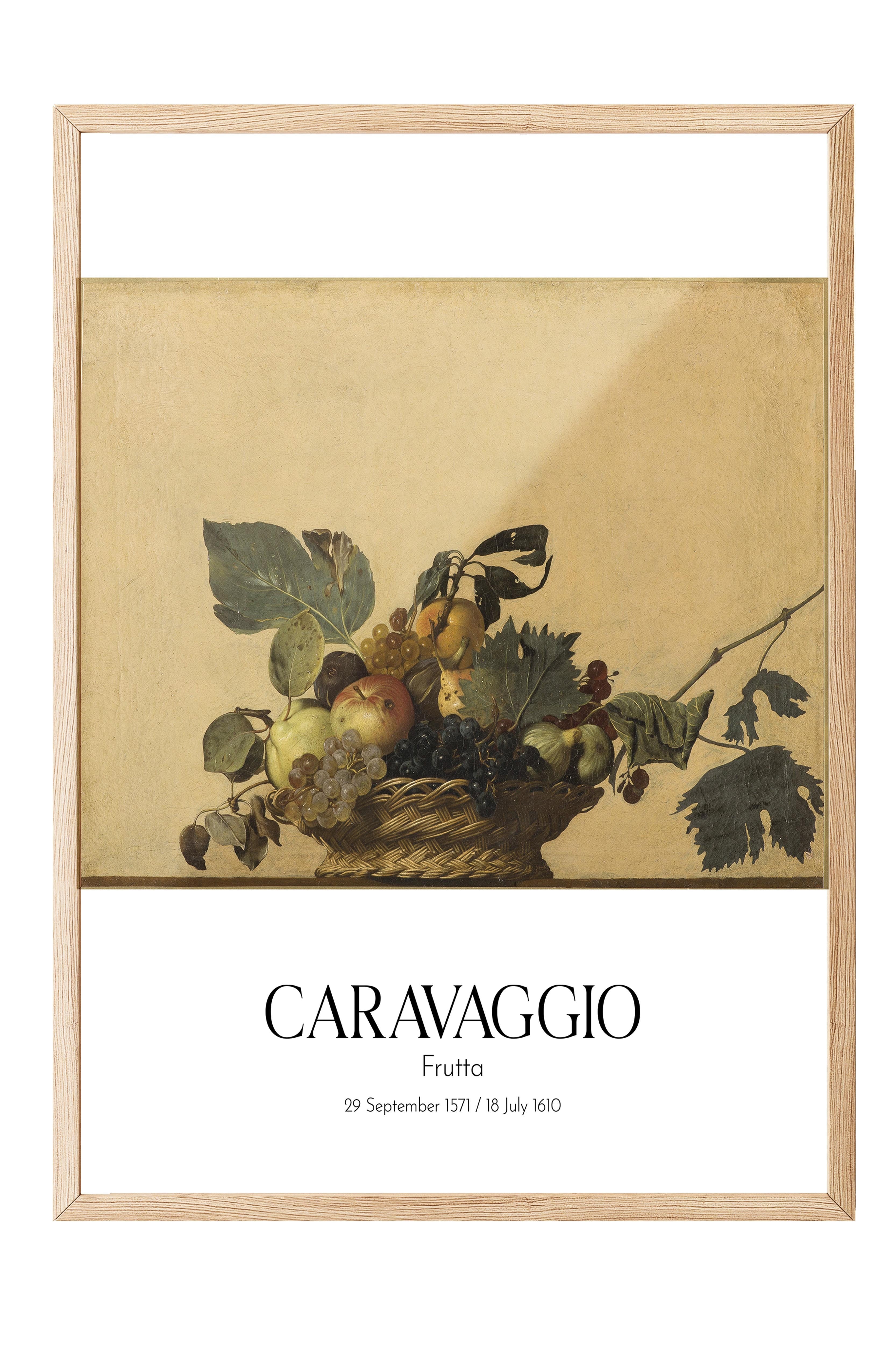 Caravaggio - Frutta, Ahşap Çerçeveli Tablo, Sanat Serisi NO:111634