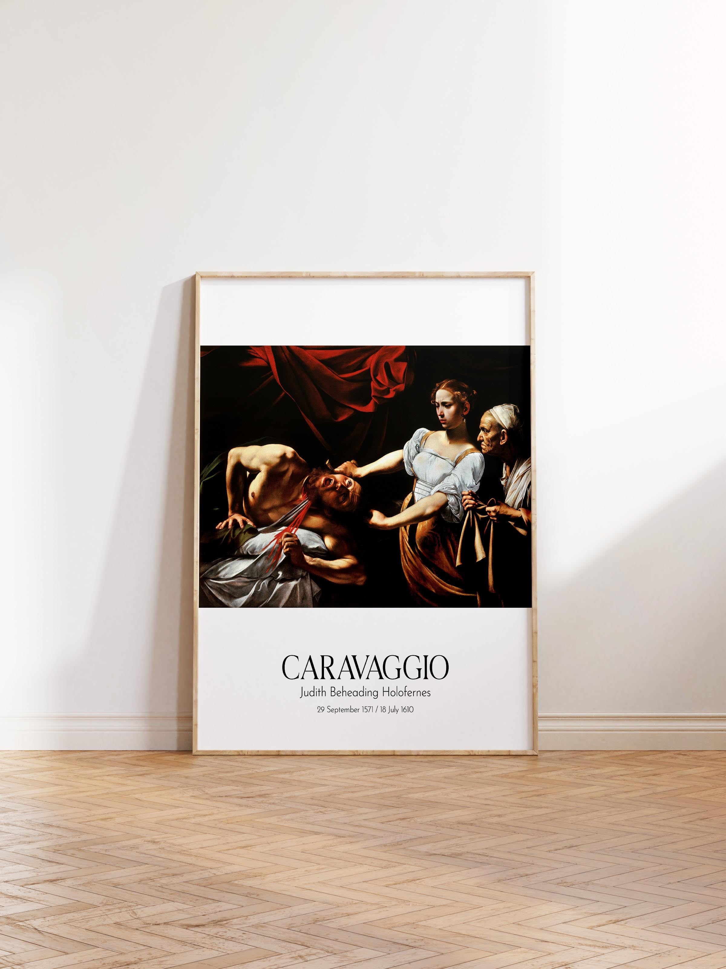 Caravaggio - Judith Beheading Holofernes, Ahşap Çerçeveli Tablo, Sanat Serisi NO:111635