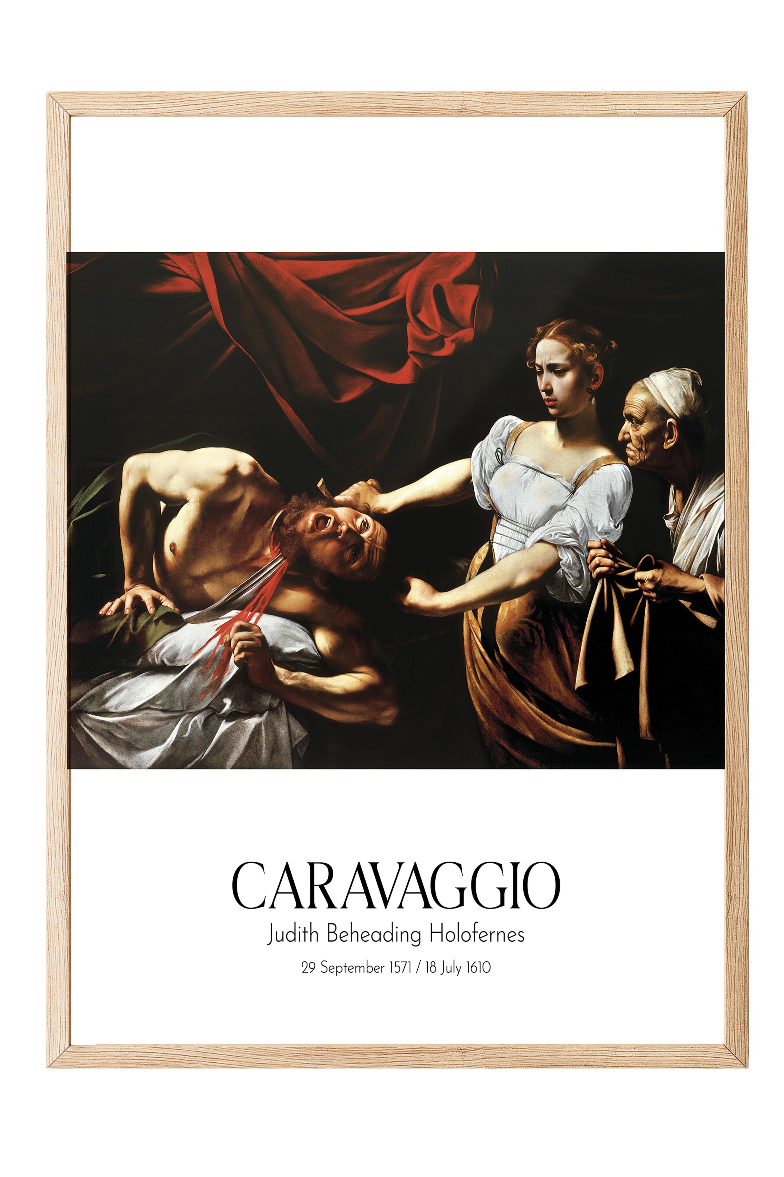 Caravaggio - Judith Beheading Holofernes, Ahşap Çerçeveli Tablo, Sanat Serisi NO:111635