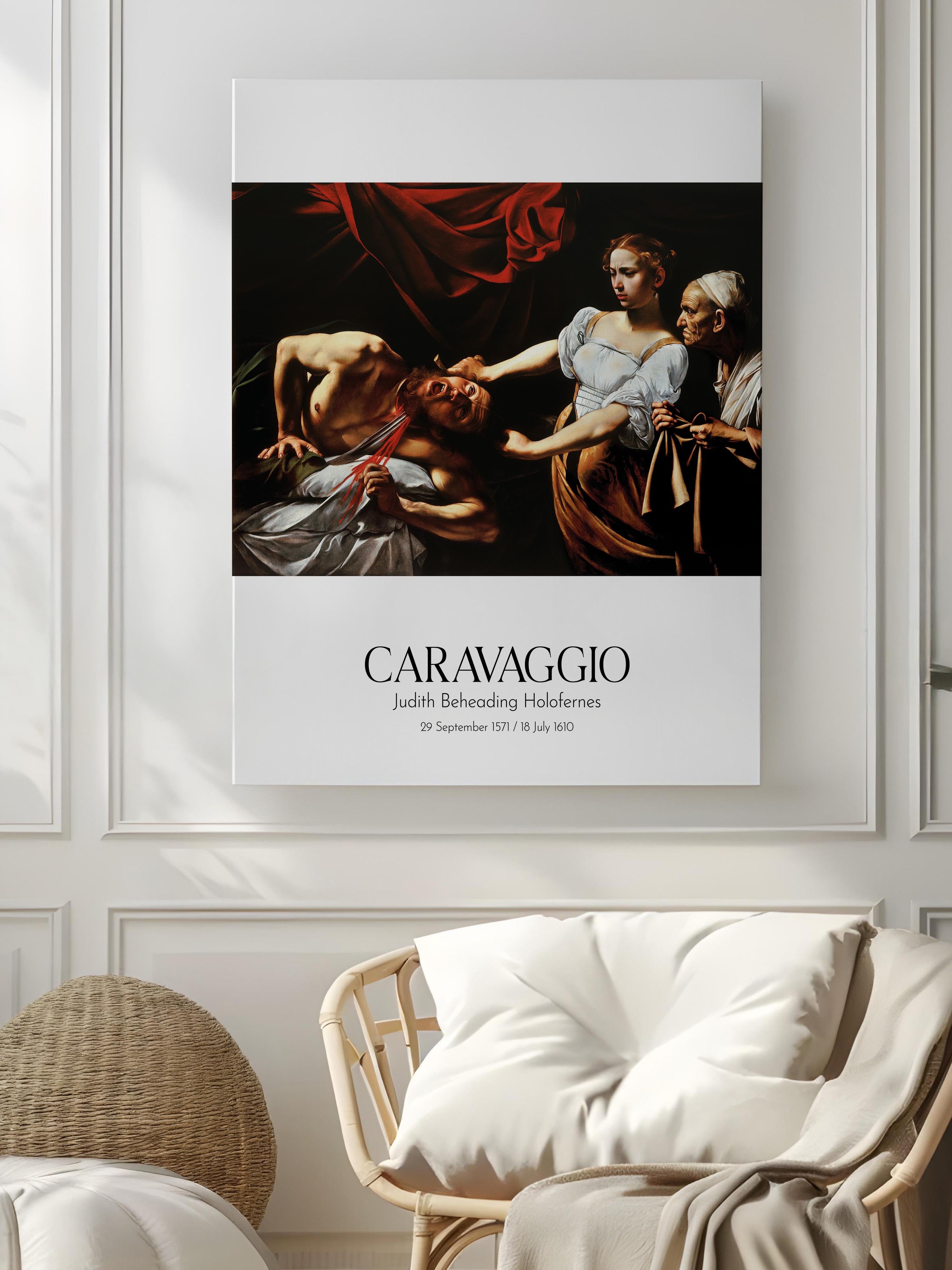 Caravaggio - Judith Beheading Holofernes, Kanvas Tablo, Sanat Serisi NO:111635