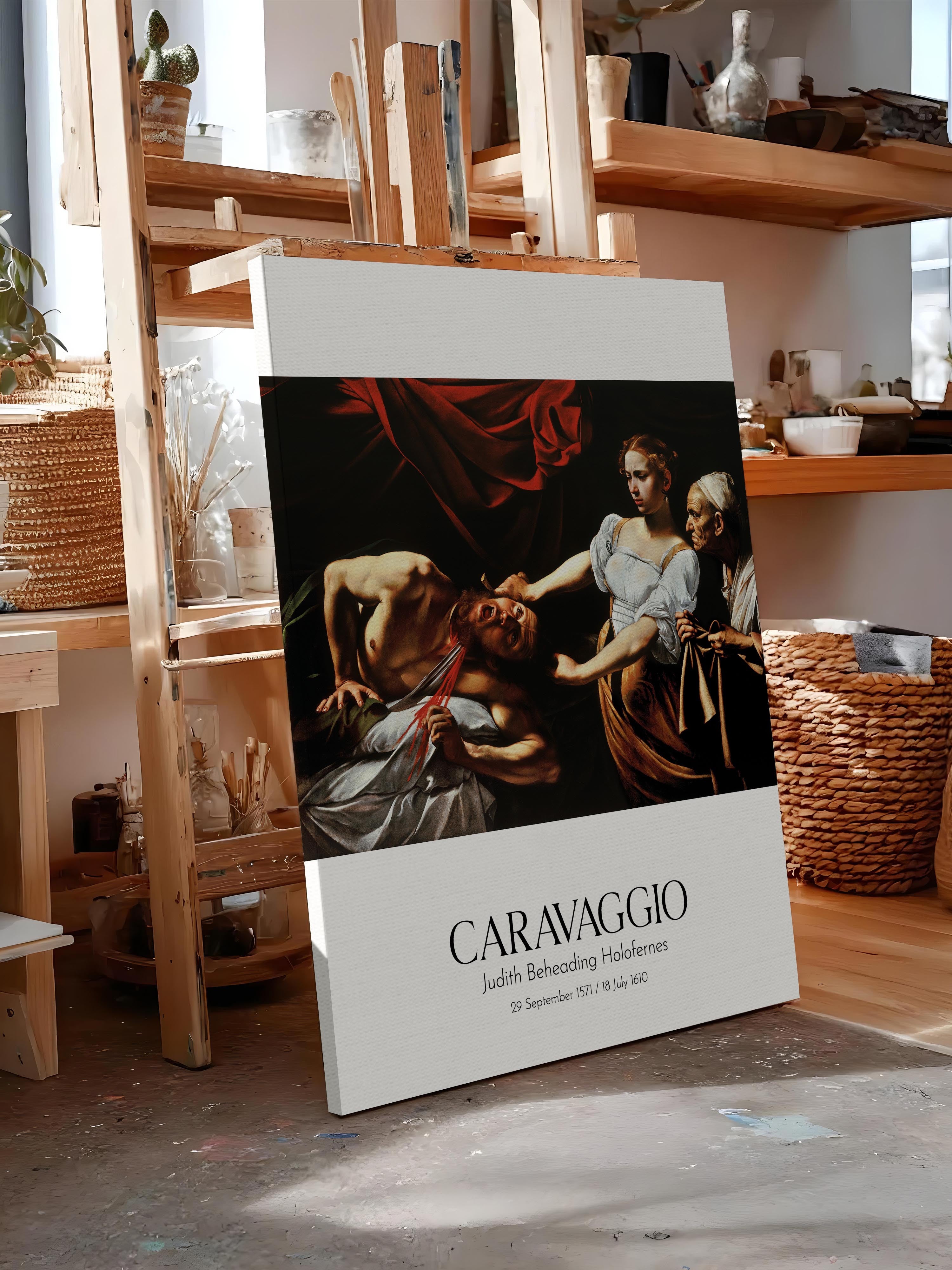 Caravaggio - Judith Beheading Holofernes, Kanvas Tablo, Sanat Serisi NO:111635