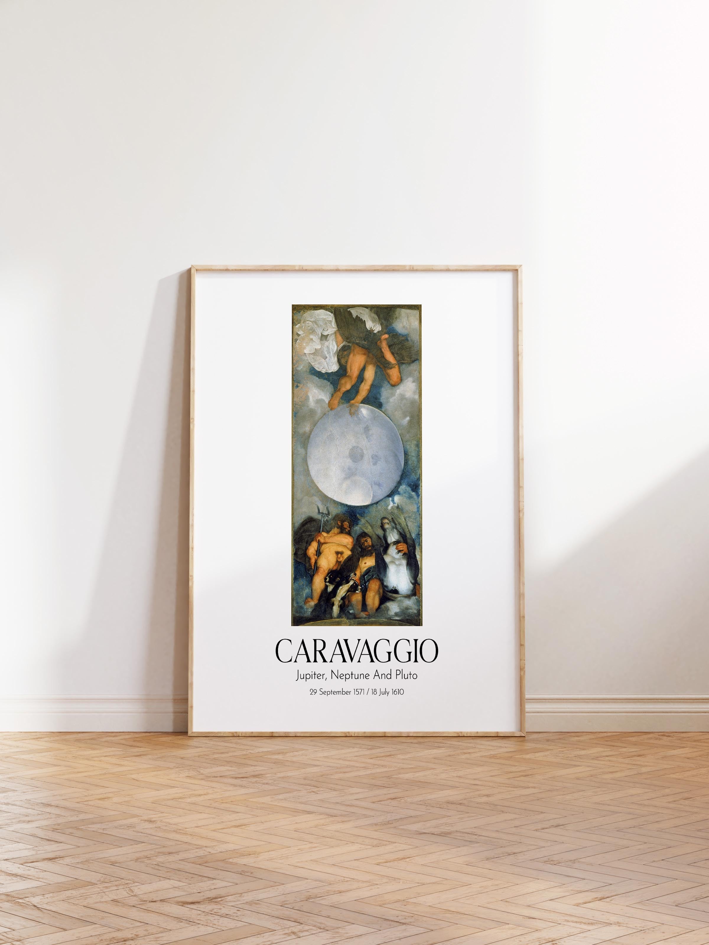 Caravaggio - Jupiter, Neptune And Pluto, Ahşap Çerçeveli Tablo, Sanat Serisi NO:111636