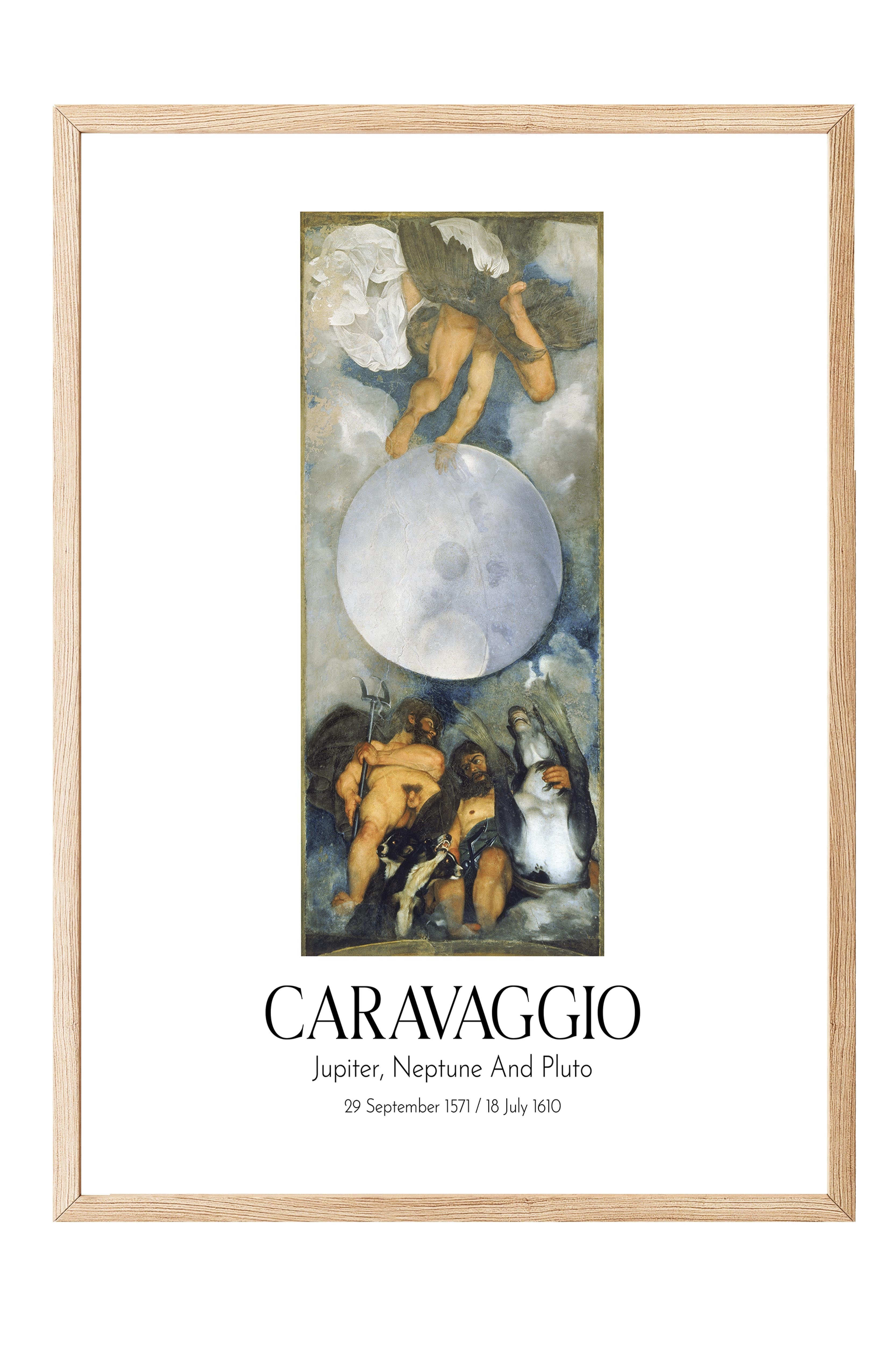 Caravaggio - Jupiter, Neptune And Pluto, Ahşap Çerçeveli Tablo, Sanat Serisi NO:111636