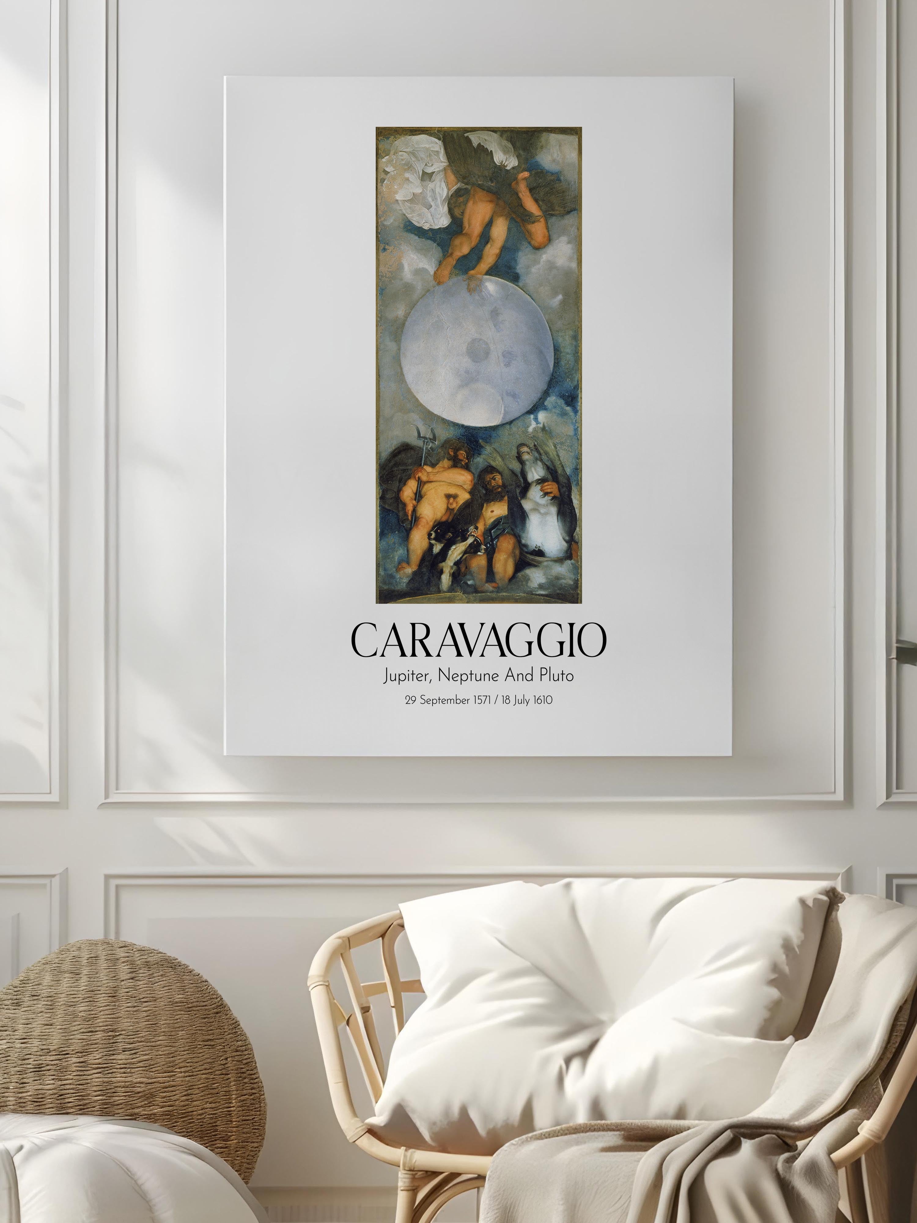 Caravaggio - Jupiter, Neptune And Pluto, Kanvas Tablo, Sanat Serisi NO:111636