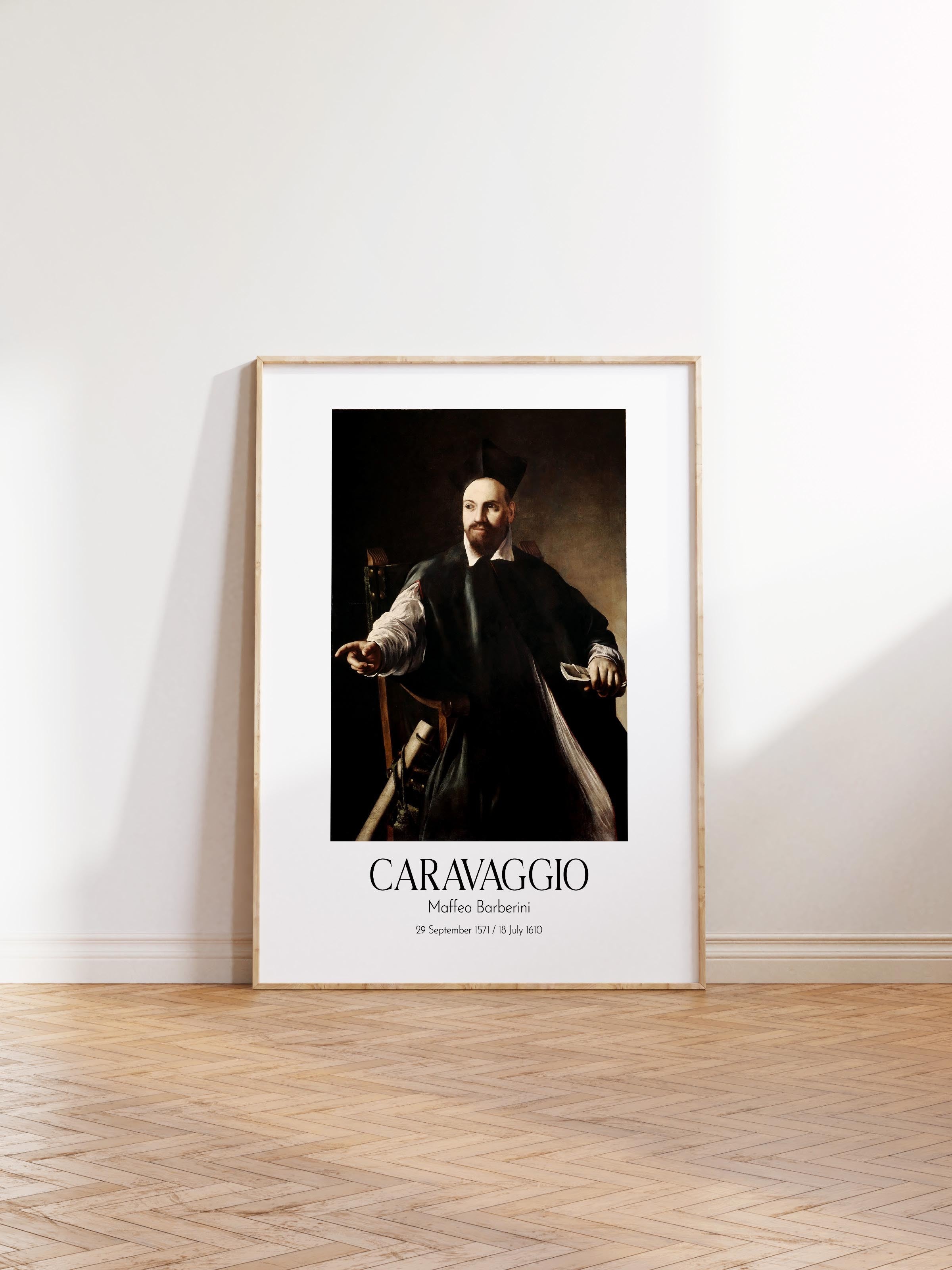 Caravaggio - Maffeo Barberini, Ahşap Çerçeveli Tablo, Sanat Serisi NO:111639