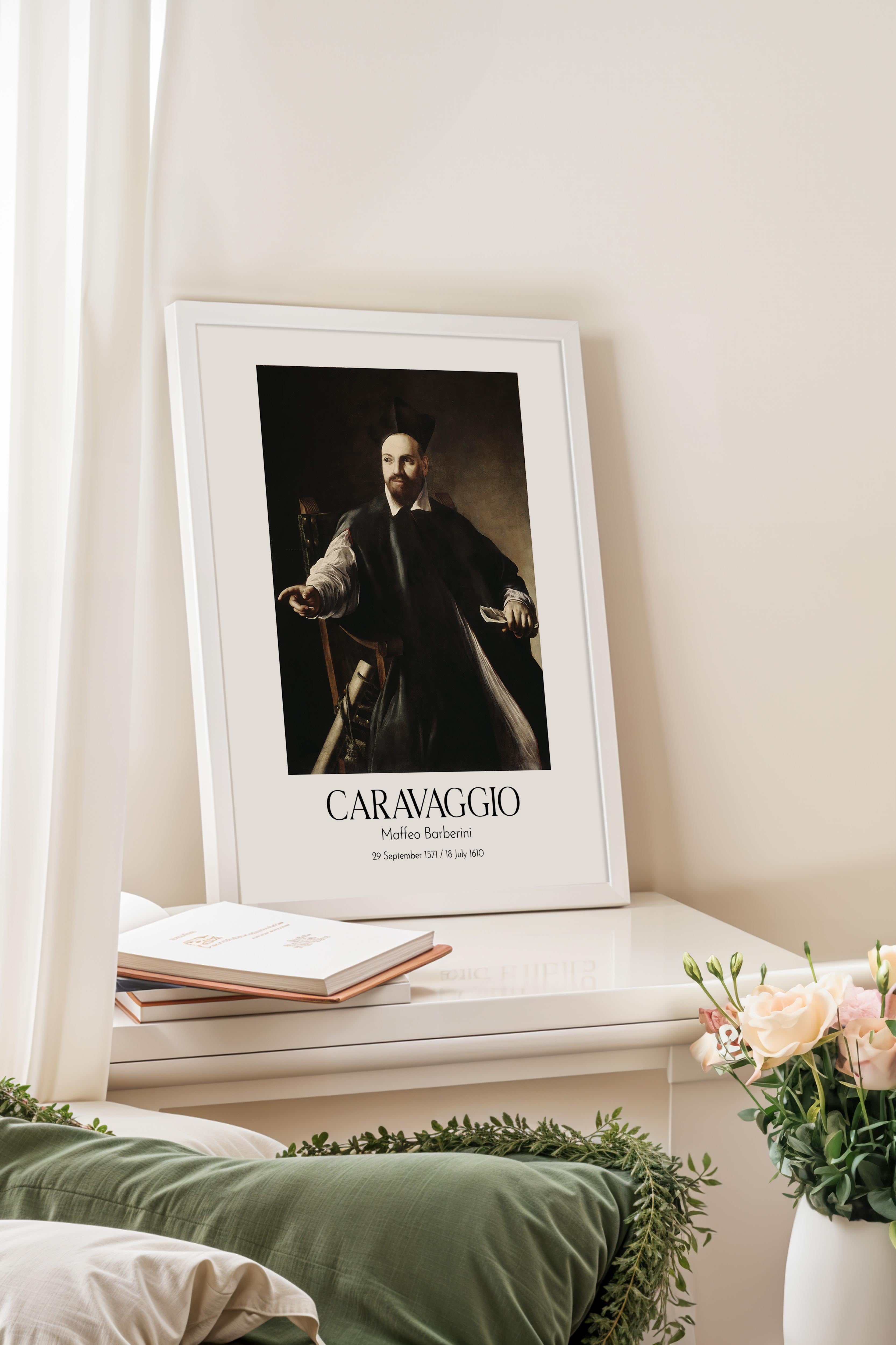 Caravaggio - Maffeo Barberini, Beyaz Çerçeveli Tablo, Sanat Serisi NO:111639