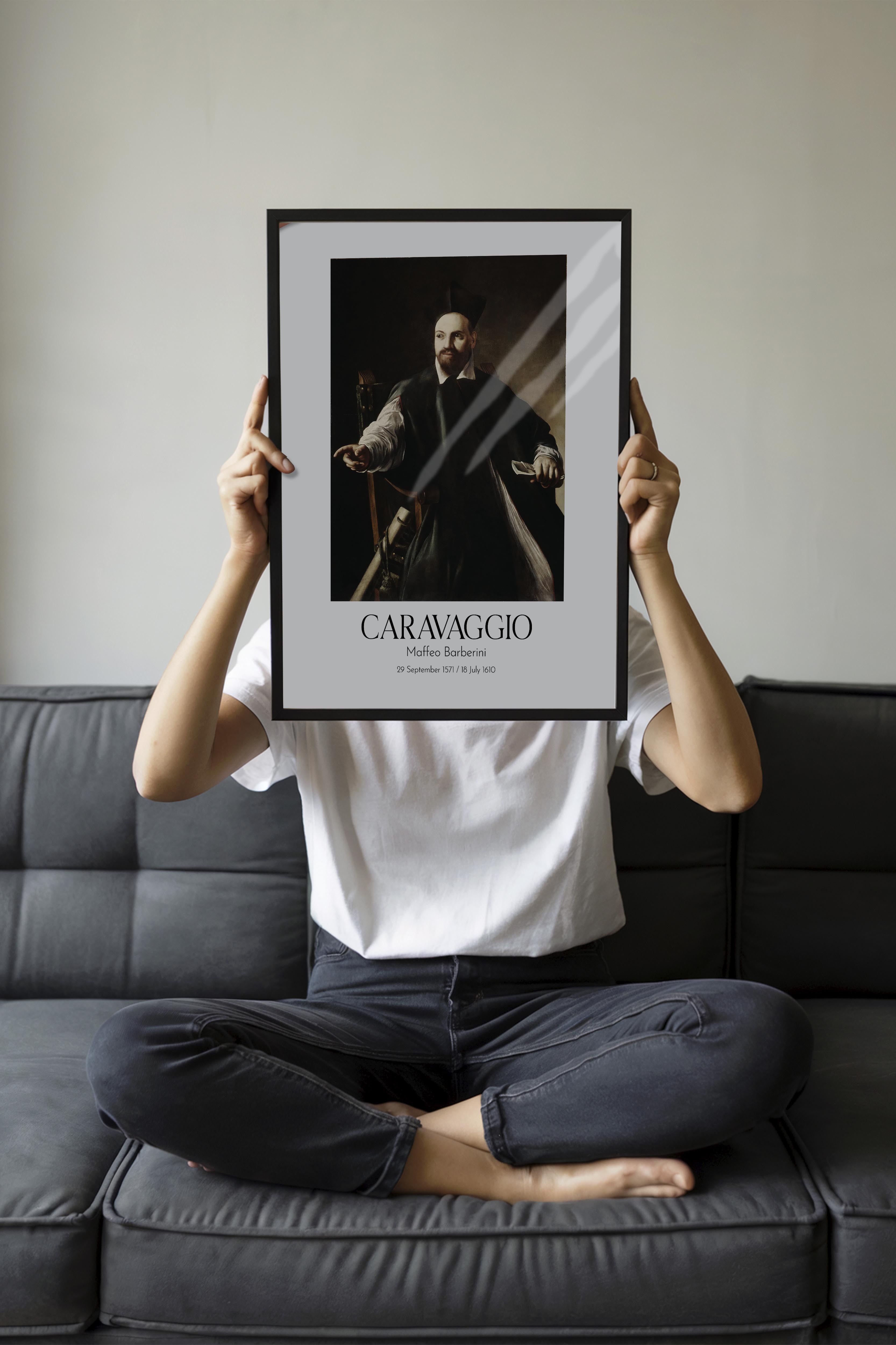 Caravaggio - Maffeo Barberini, Siyah Çerçeveli Tablo, Sanat Serisi NO:111639