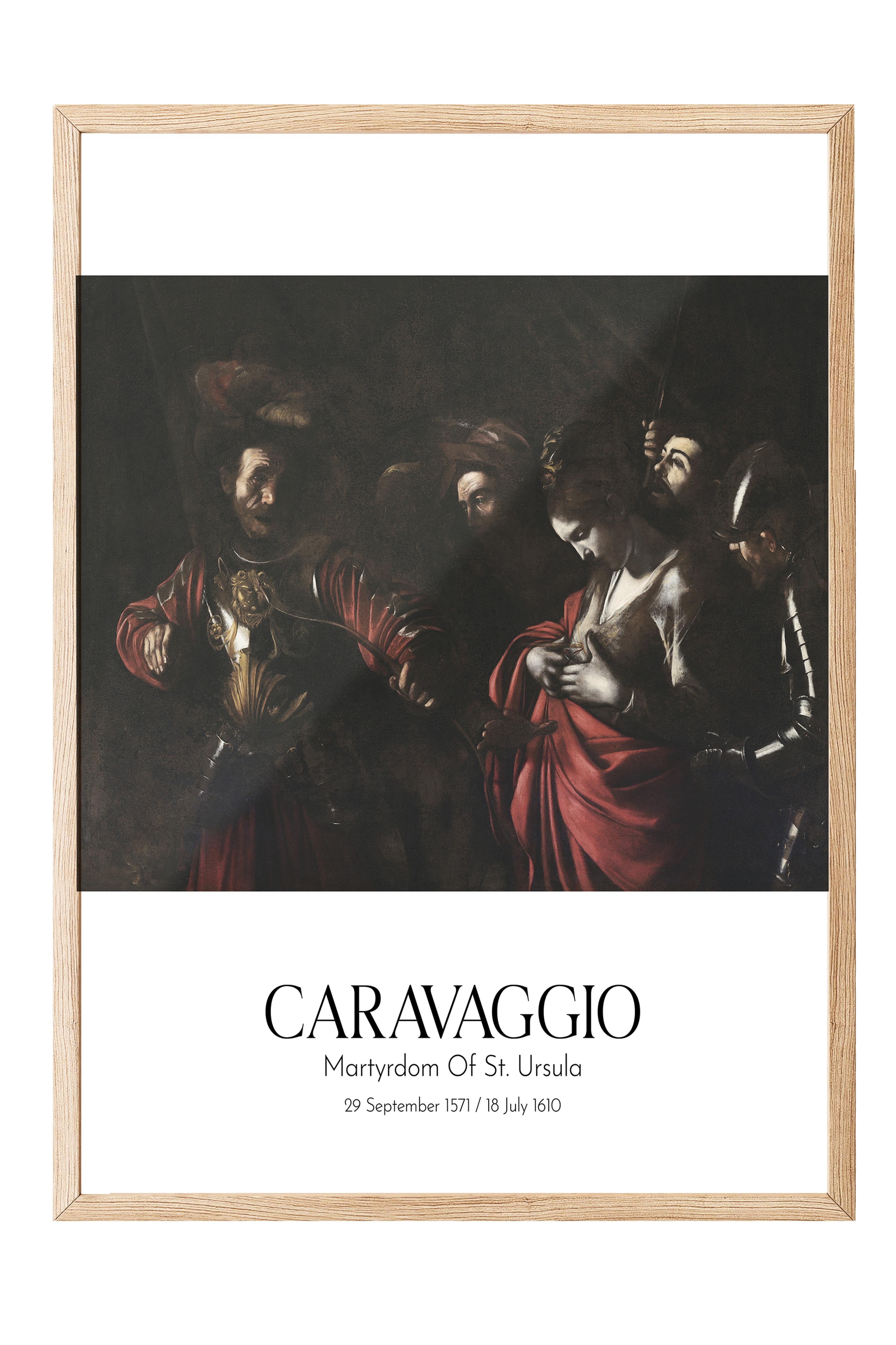 Caravaggio - Martyrdom Of St. Ursula, Ahşap Çerçeveli Tablo, Sanat Serisi NO:111640