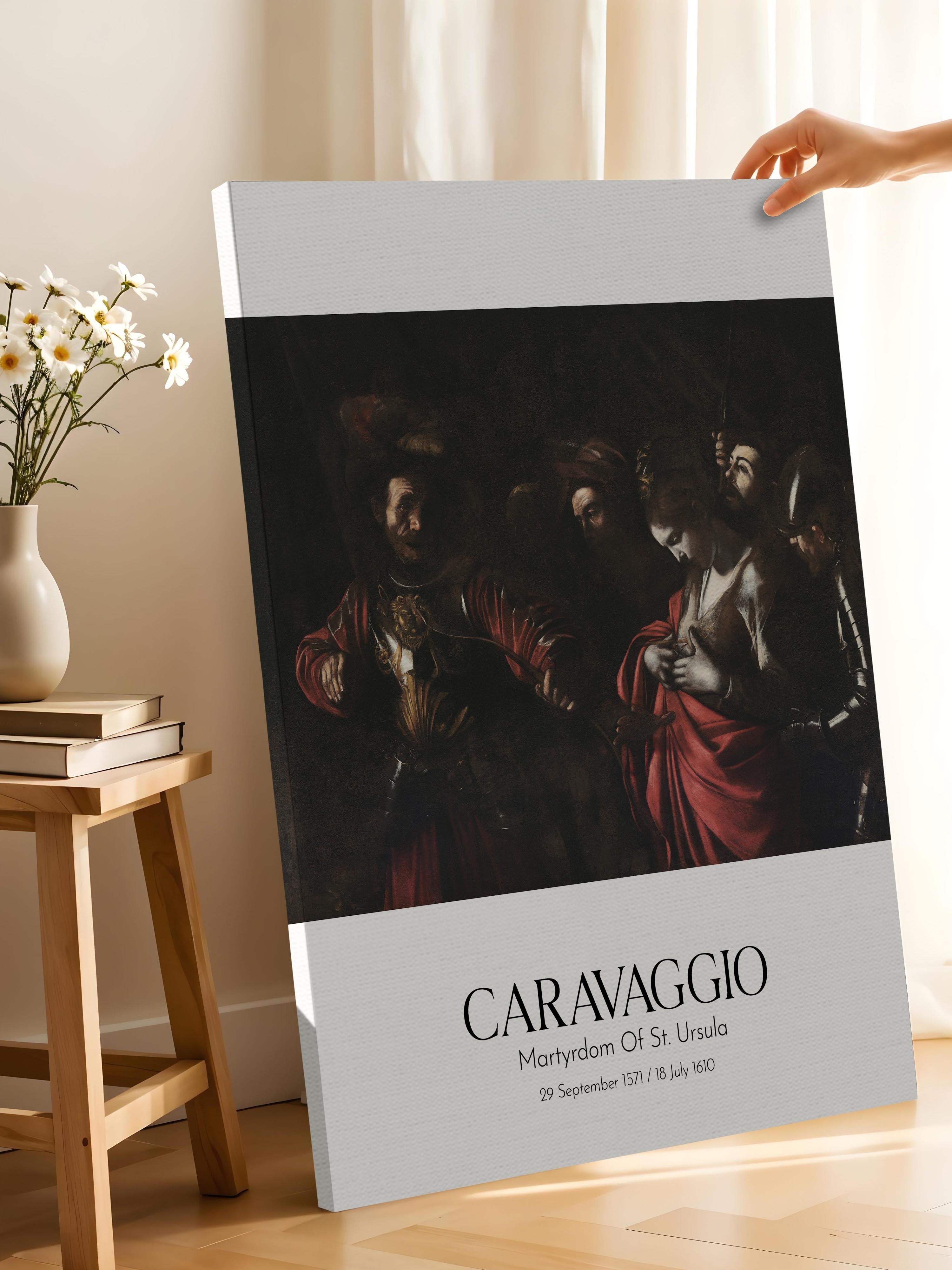 Caravaggio - Martyrdom Of St. Ursula, Kanvas Tablo, Sanat Serisi NO:111640