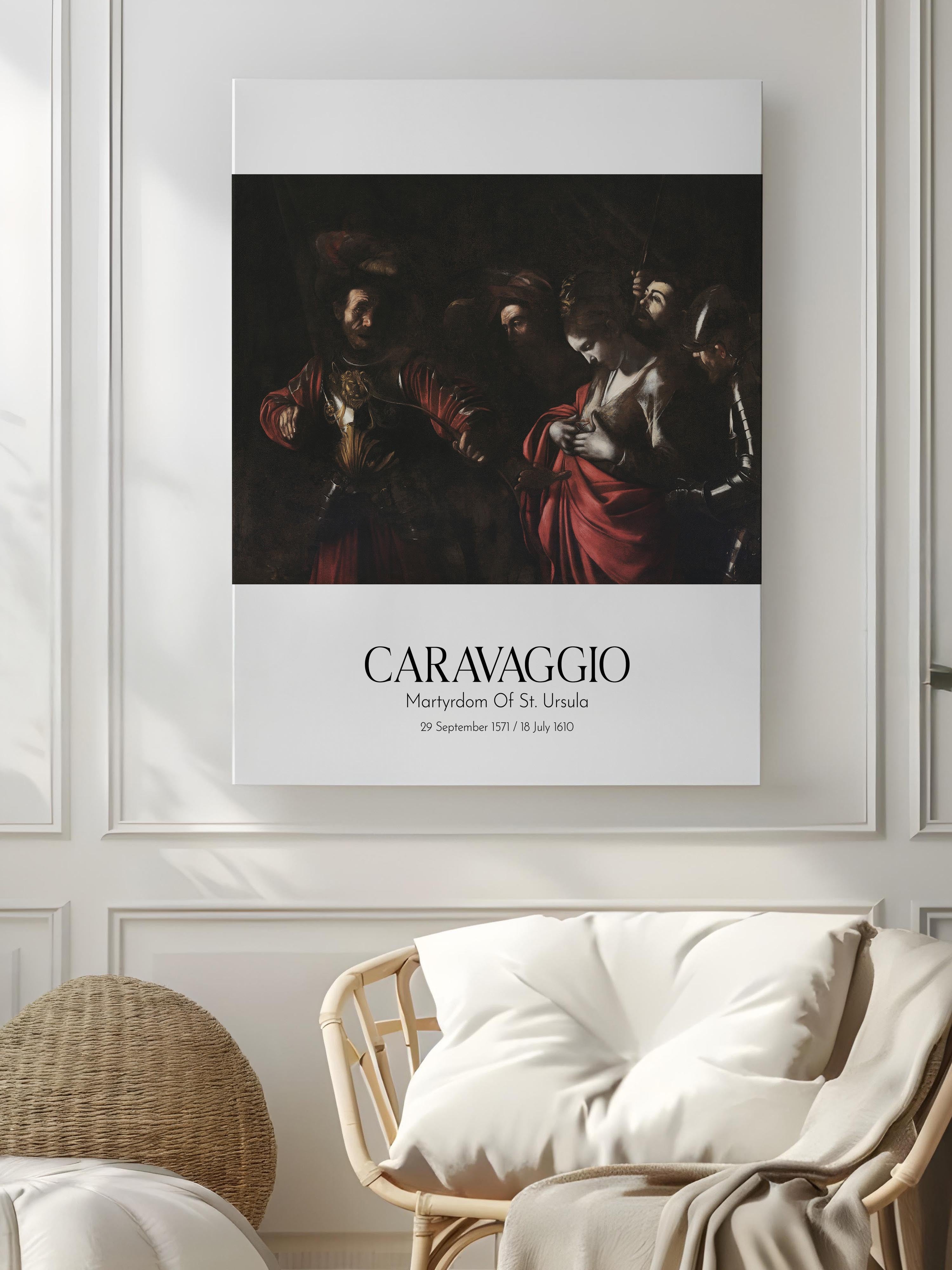 Caravaggio - Martyrdom Of St. Ursula, Kanvas Tablo, Sanat Serisi NO:111640