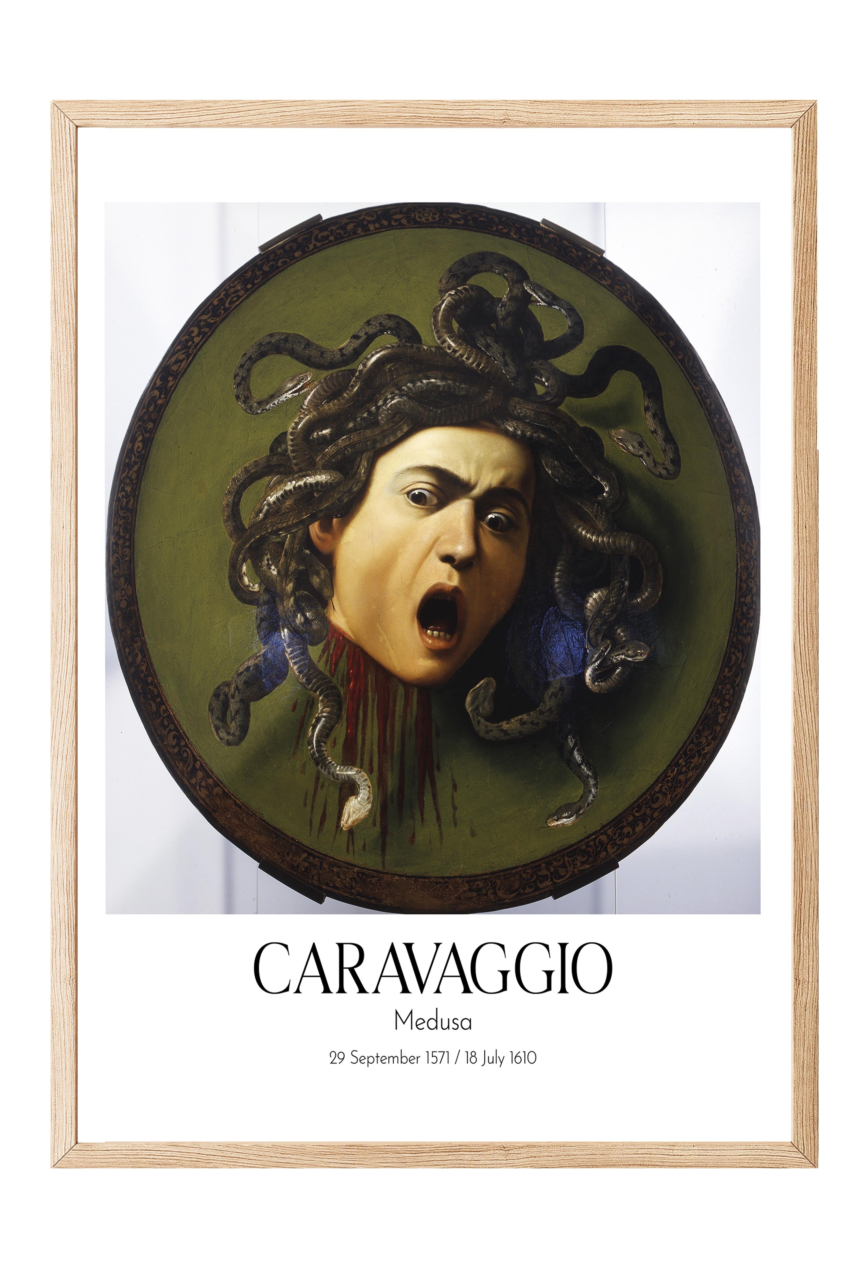 Caravaggio - Medusa, Ahşap Çerçeveli Tablo, Sanat Serisi NO:111641