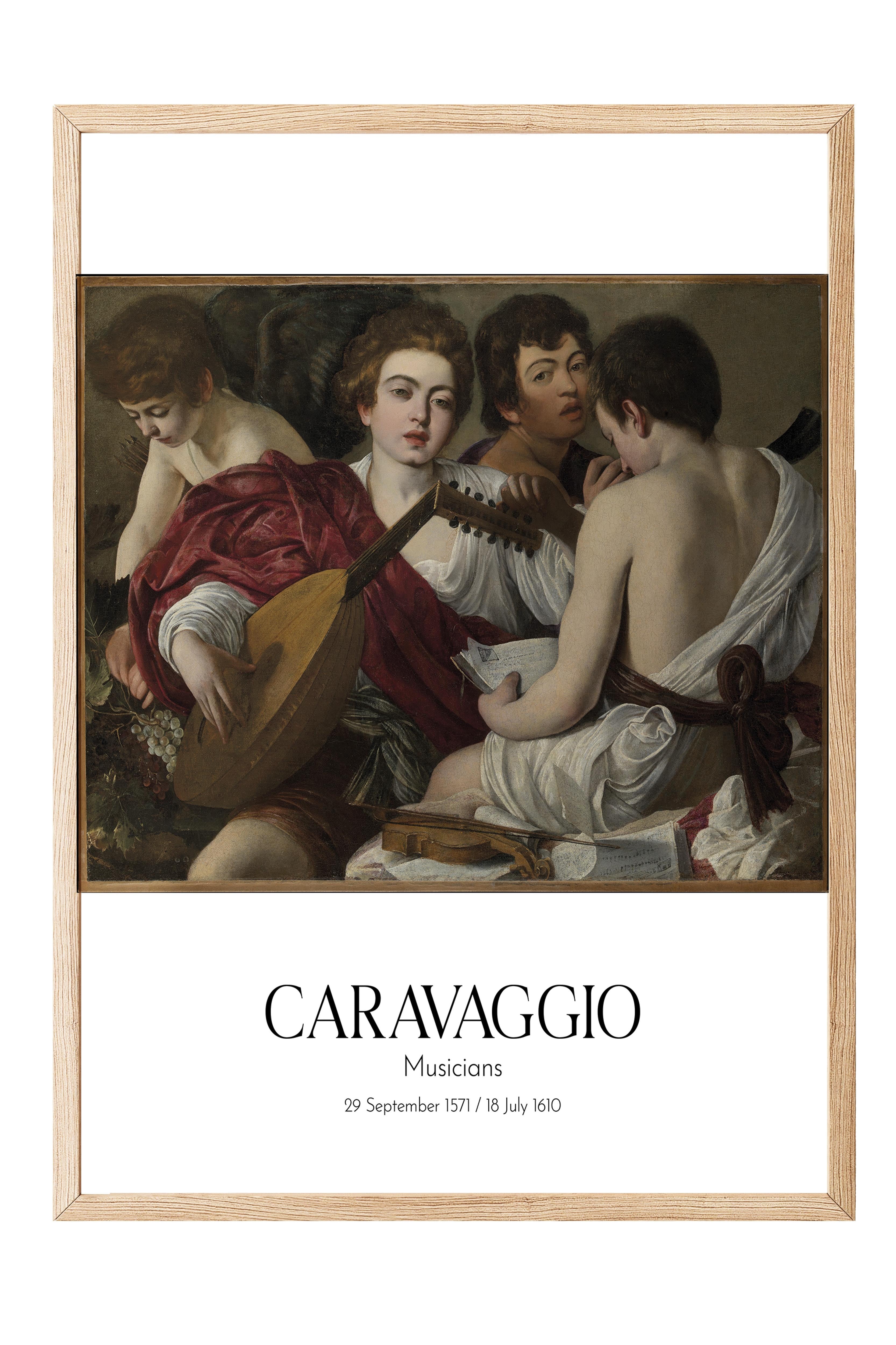 Caravaggio - Musicians, Ahşap Çerçeveli Tablo, Sanat Serisi NO:111643