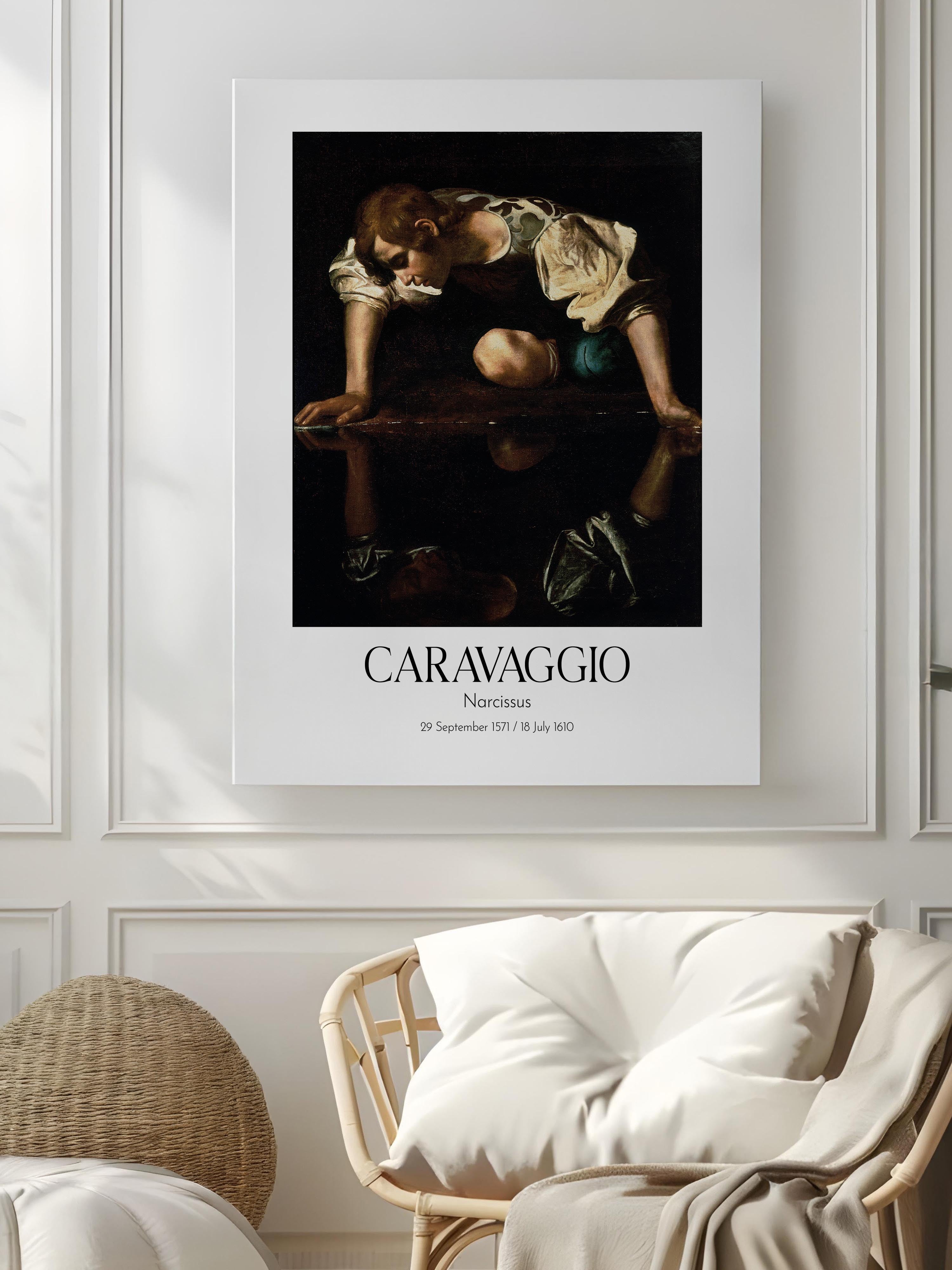 Caravaggio - Narcissus, Kanvas Tablo, Sanat Serisi NO:111644