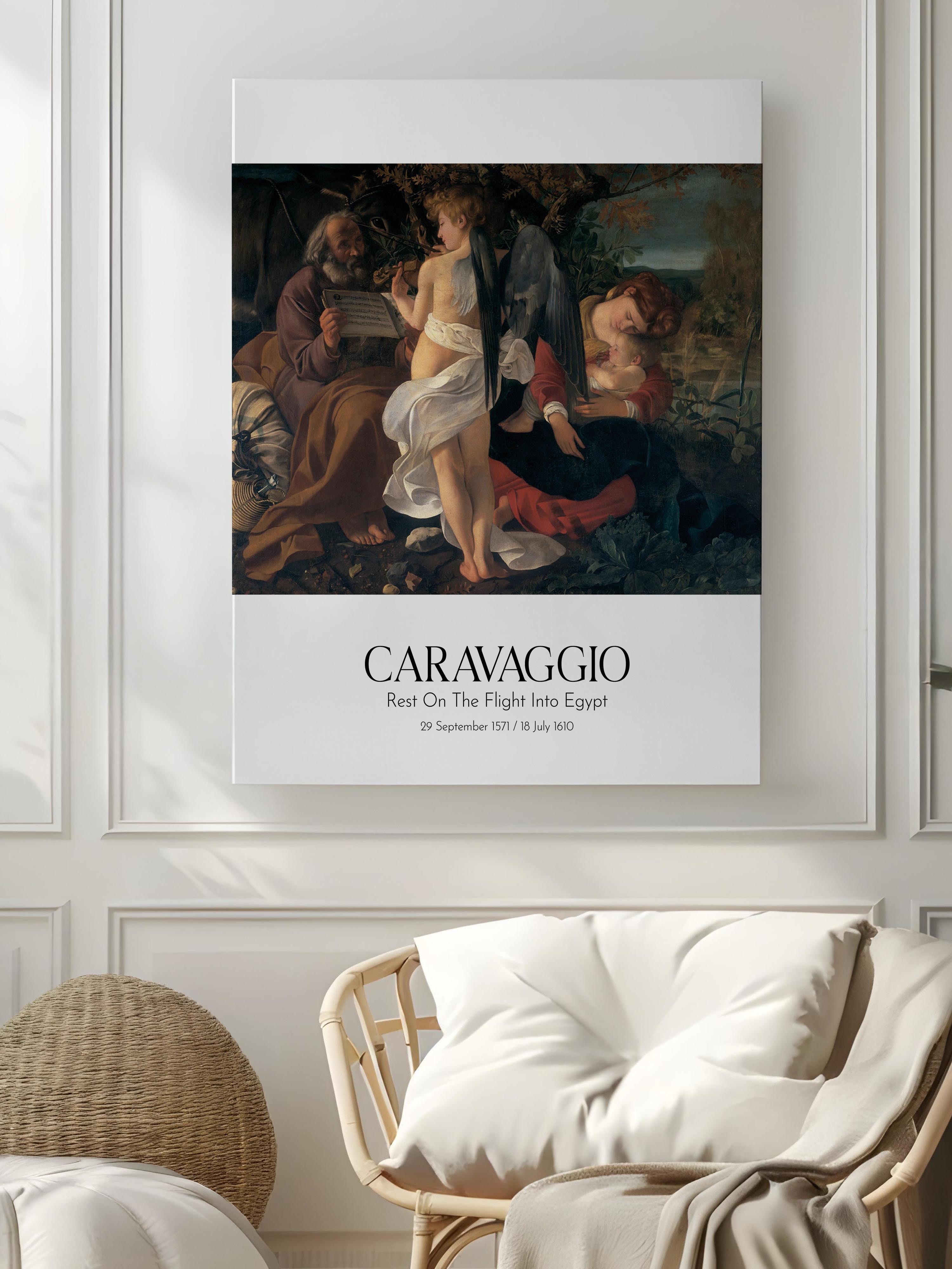 Caravaggio - Rest On The Flight Into Egypt, Kanvas Tablo, Sanat Serisi NO:111646