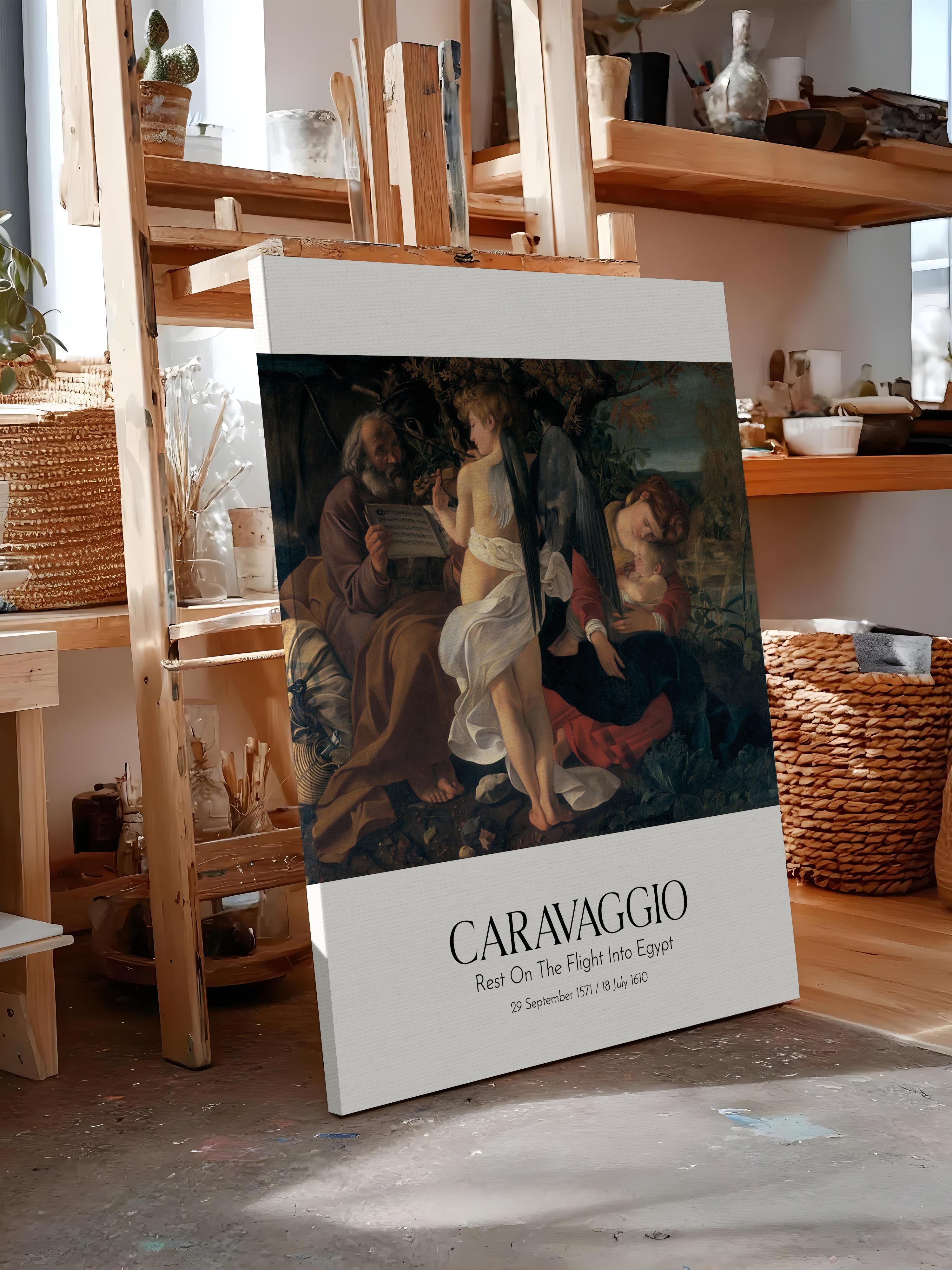 Caravaggio - Rest On The Flight Into Egypt, Kanvas Tablo, Sanat Serisi NO:111646