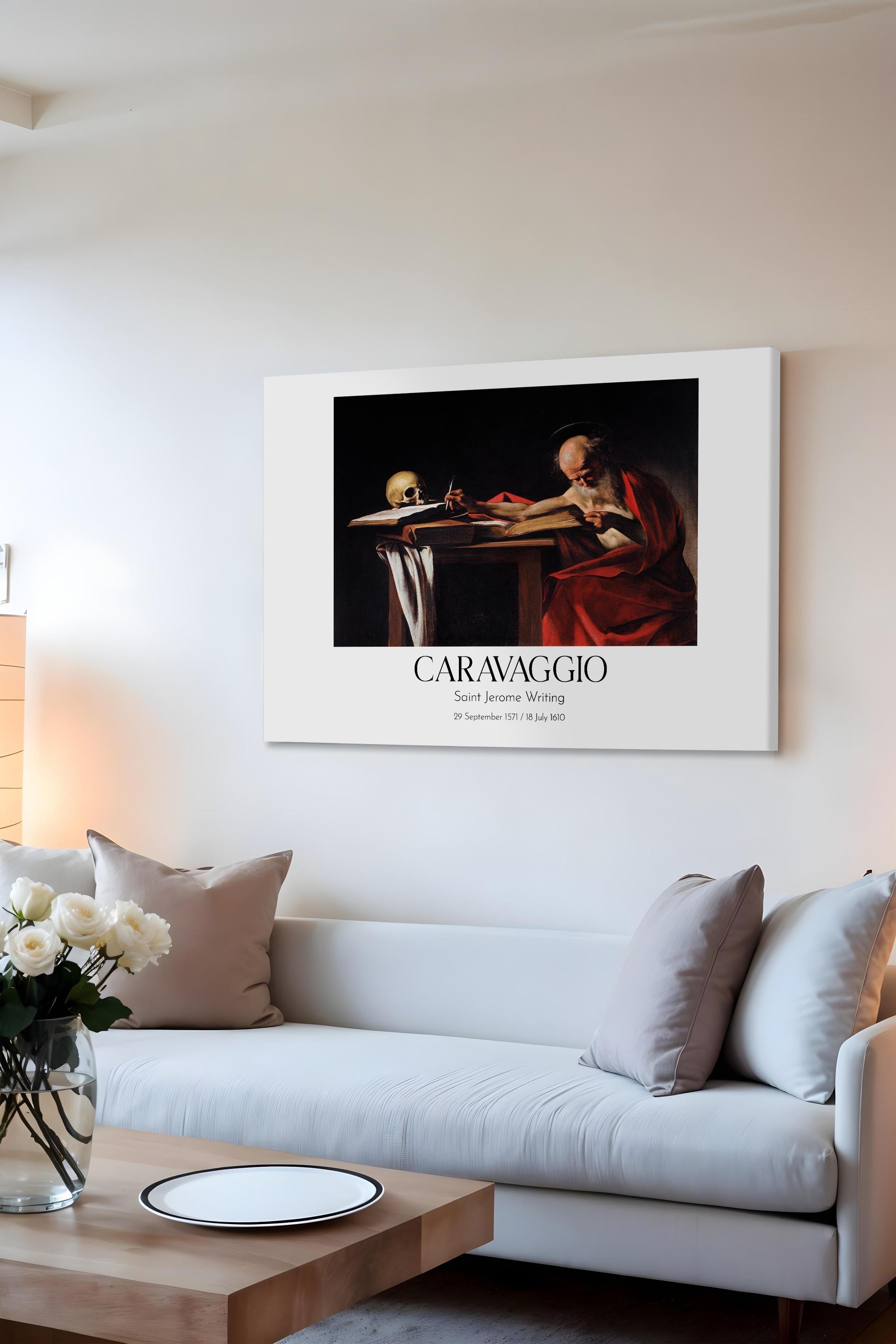 Caravaggio - Saint Jerome Writing, Kanvas Tablo, Sanat Serisi NO:111658