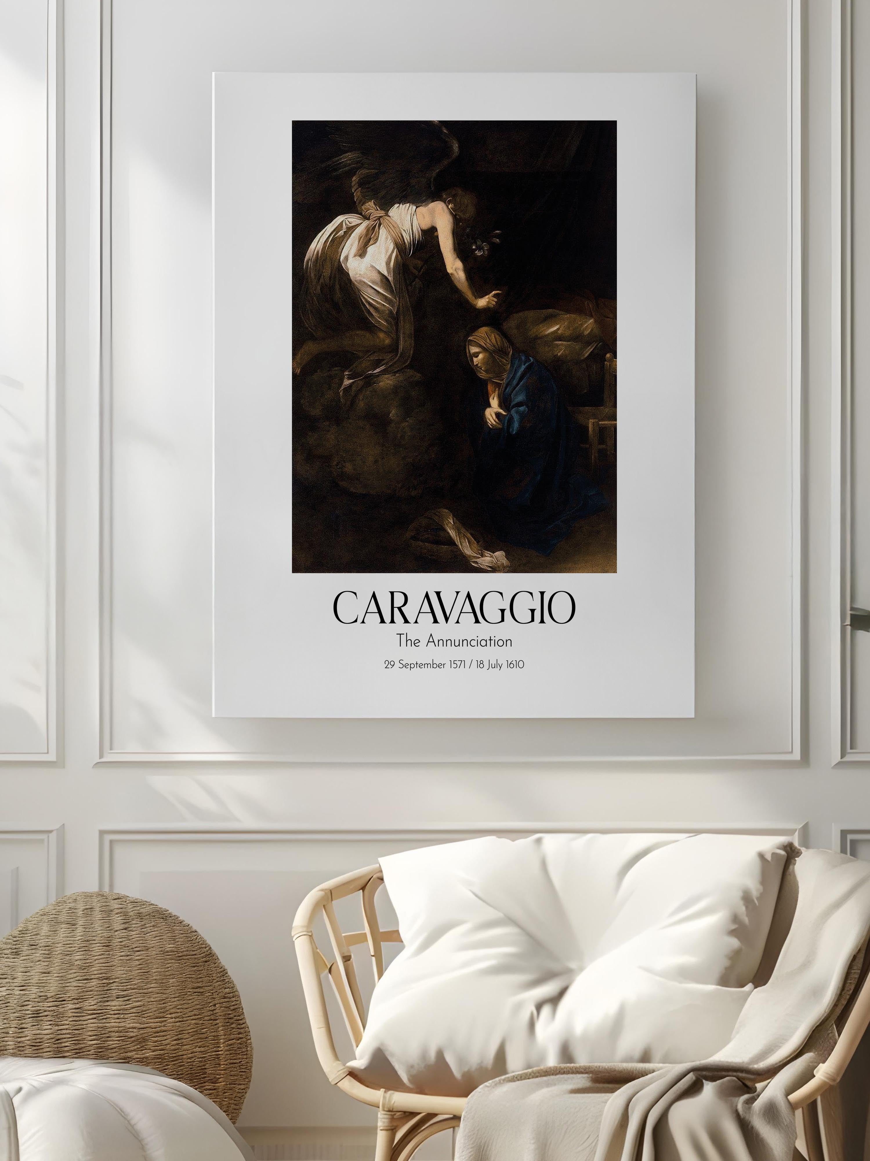 Caravaggio - The Annunciation, Kanvas Tablo, Sanat Serisi NO:111651