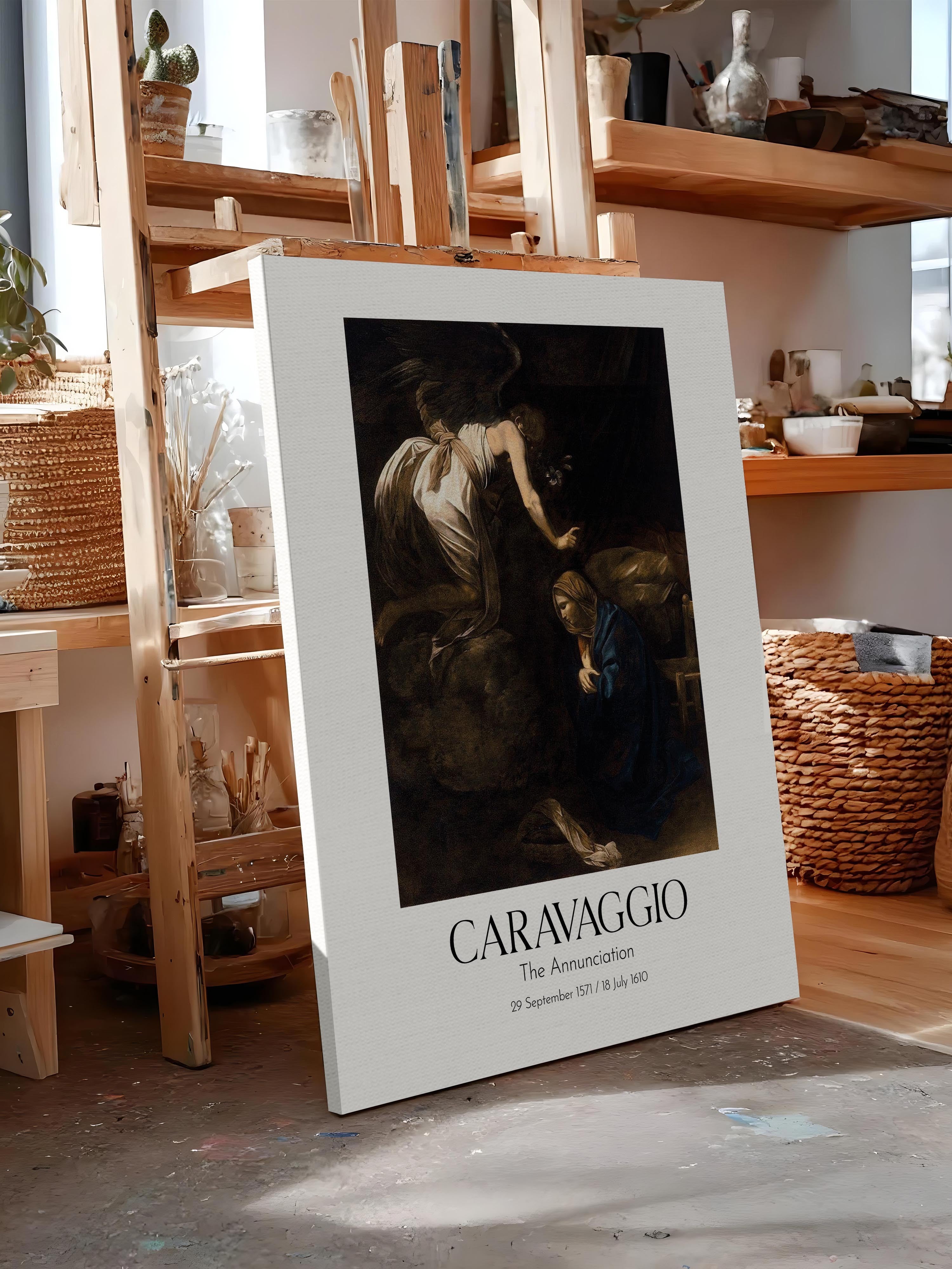 Caravaggio - The Annunciation, Kanvas Tablo, Sanat Serisi NO:111651