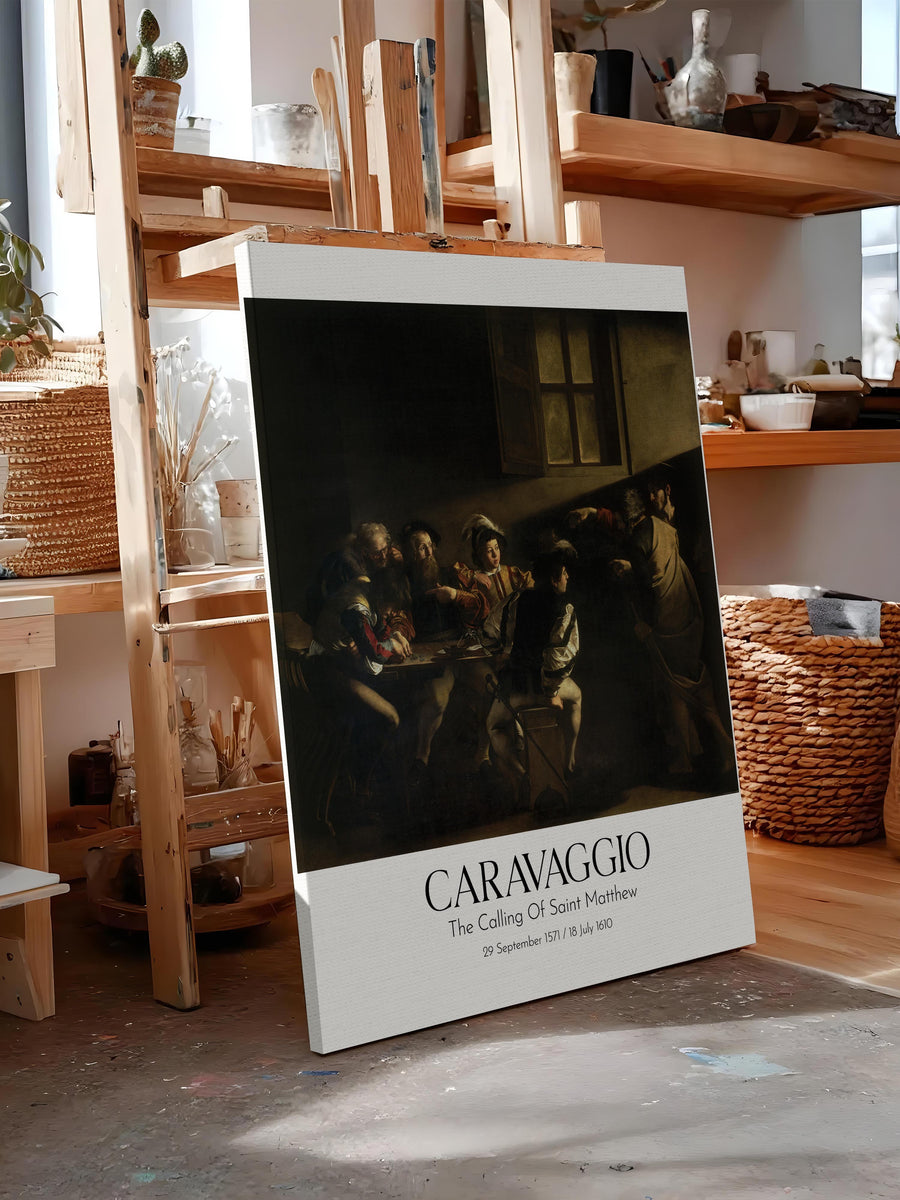 Caravaggio - The Calling Of Saint Matthew, Kanvas Tablo, Sanat Serisi NO:111652