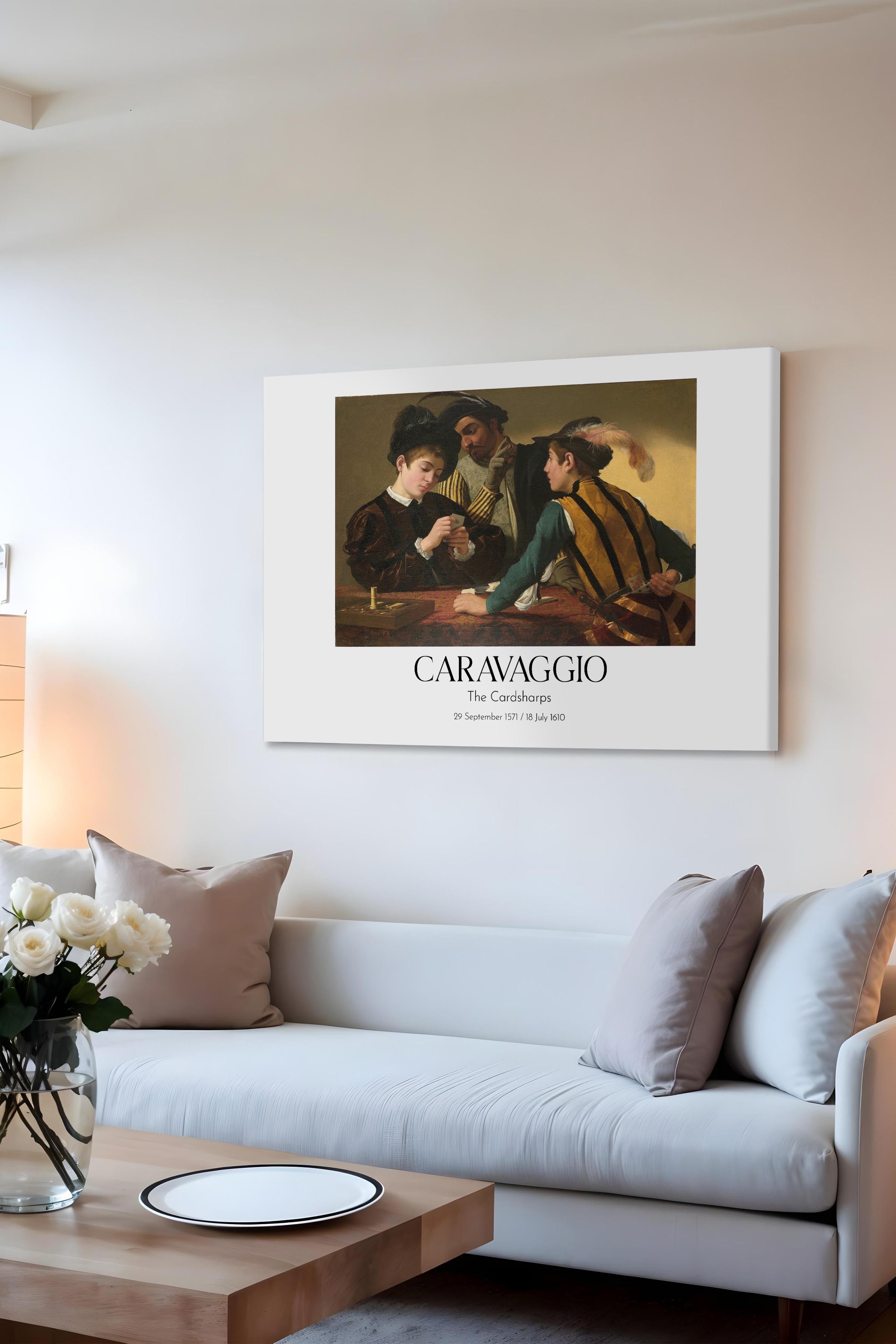 Caravaggio - The Cardsharps, Kanvas Tablo, Sanat Serisi NO:111661