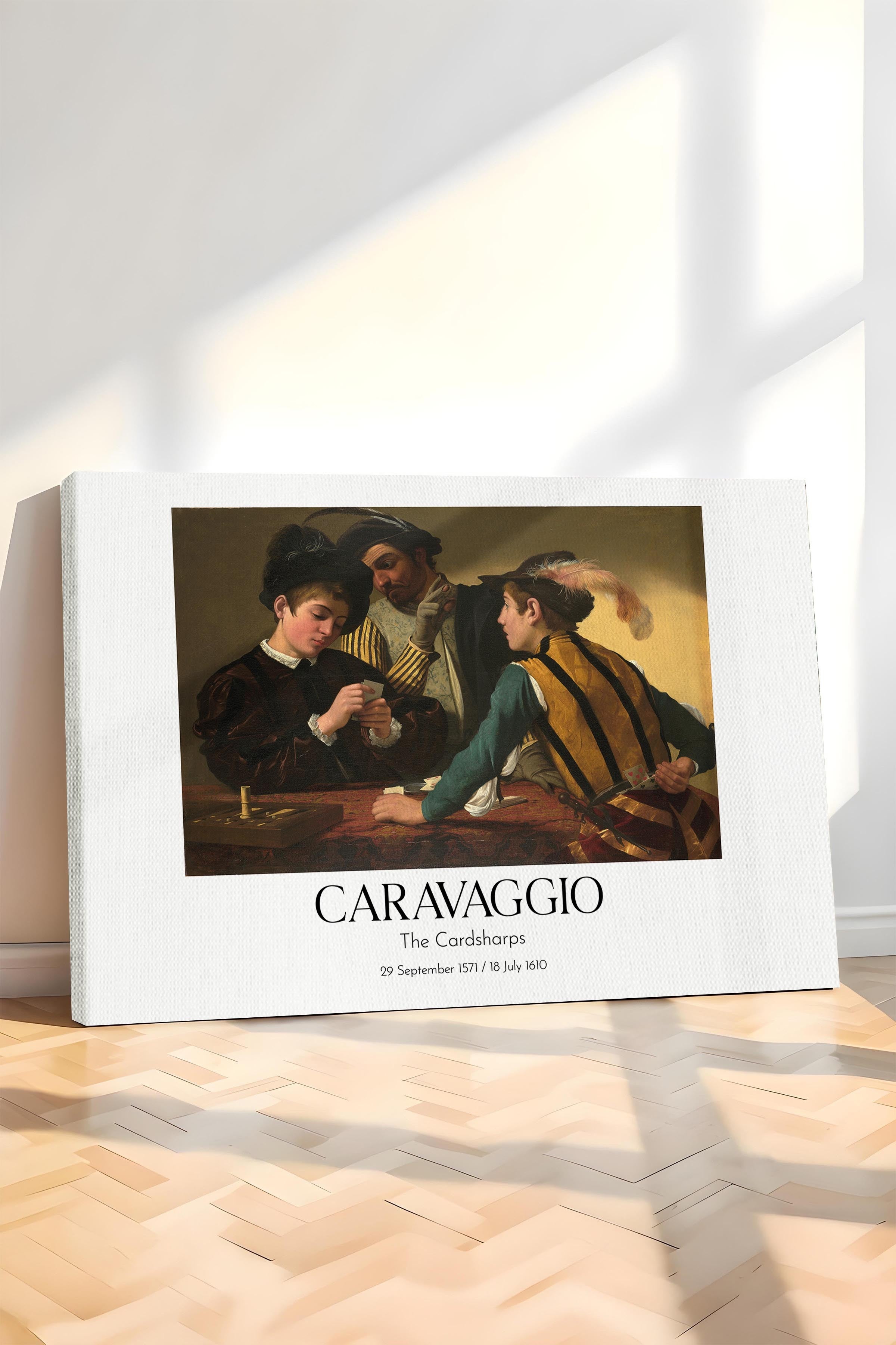 Caravaggio - The Cardsharps, Kanvas Tablo, Sanat Serisi NO:111661