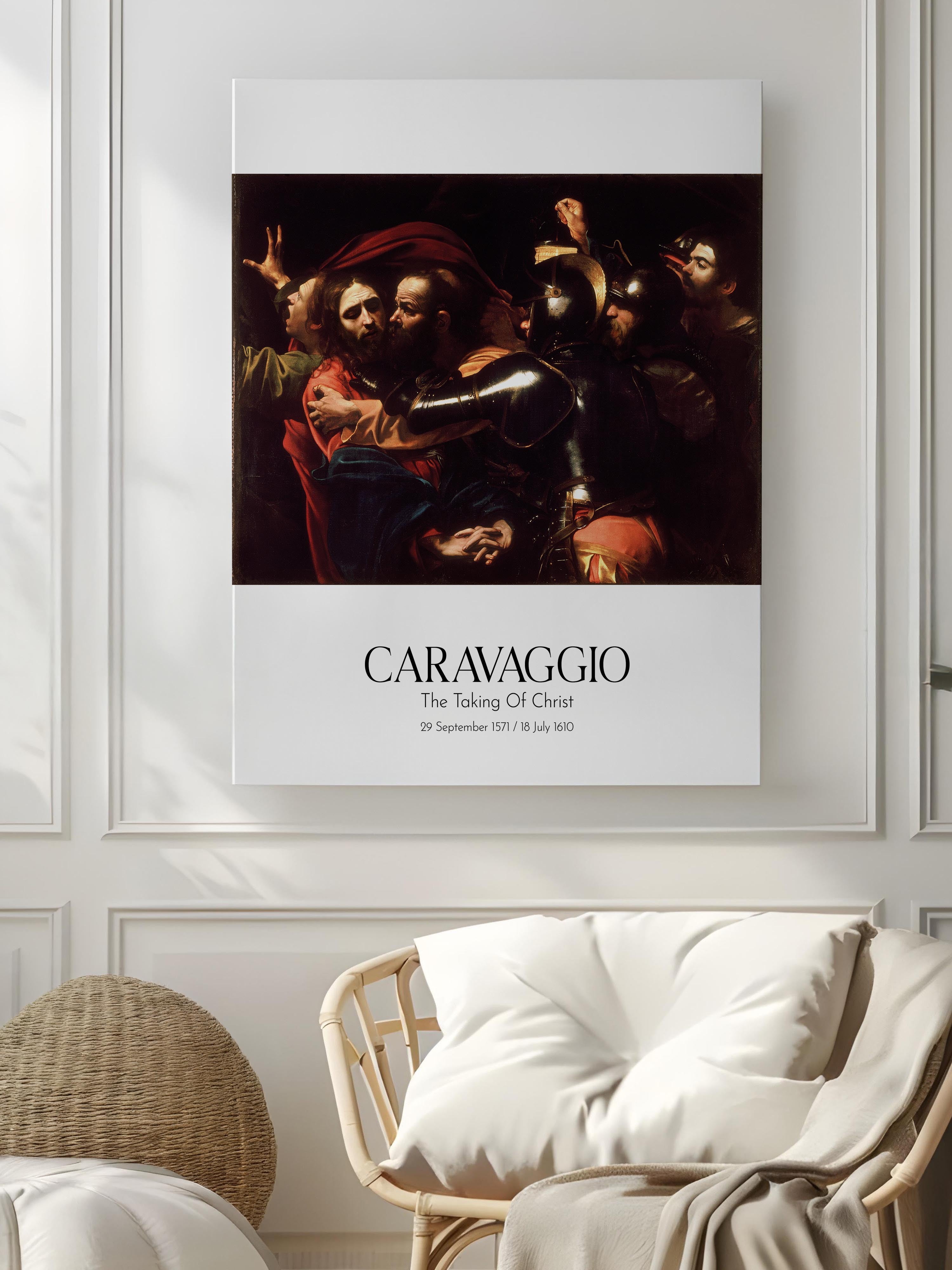 Caravaggio - The Taking Of Christ, Kanvas Tablo, Sanat Serisi NO:111655