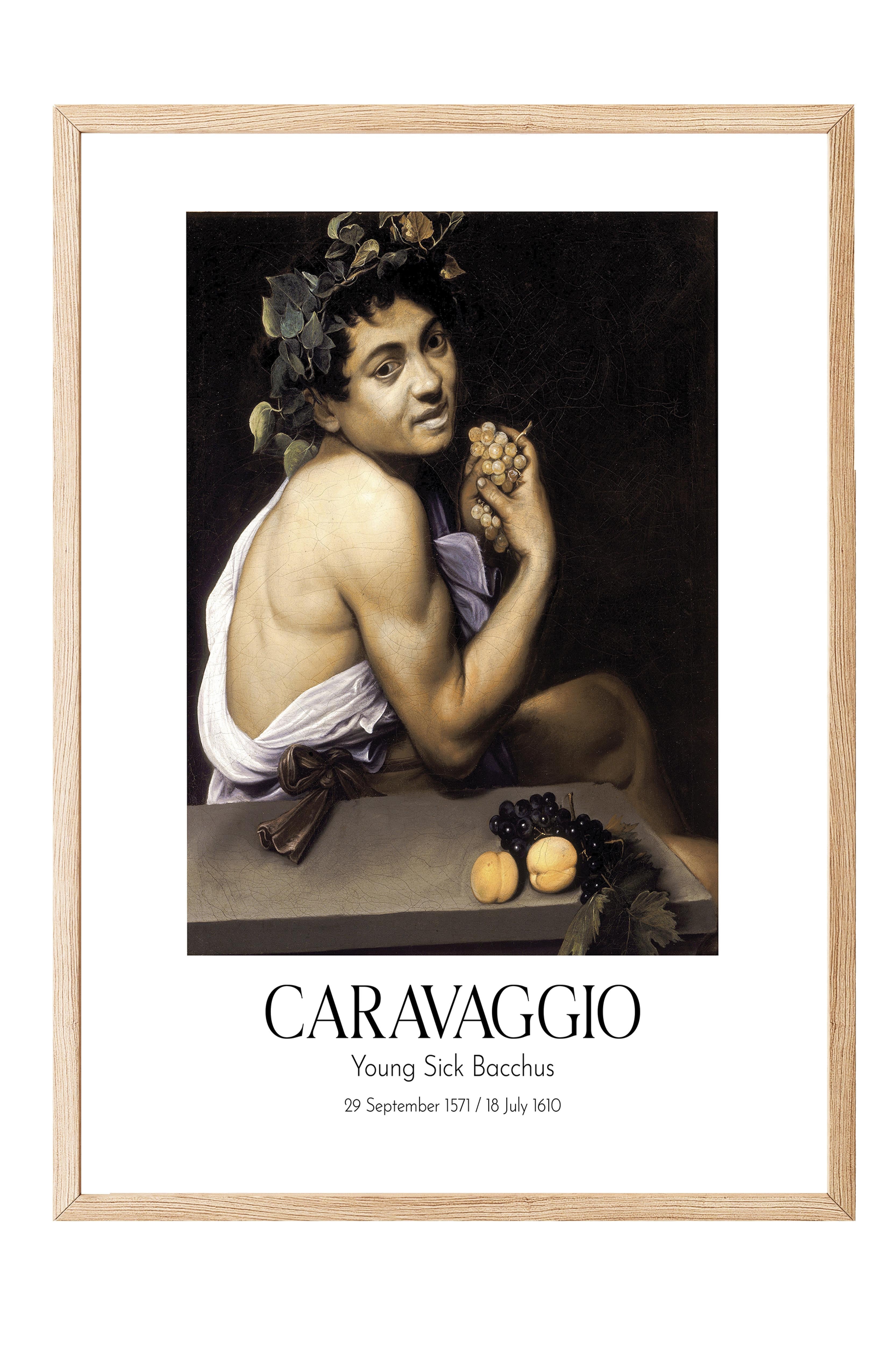 Caravaggio - Young Sick Bacchus, Ahşap Çerçeveli Tablo, Sanat Serisi NO:111656