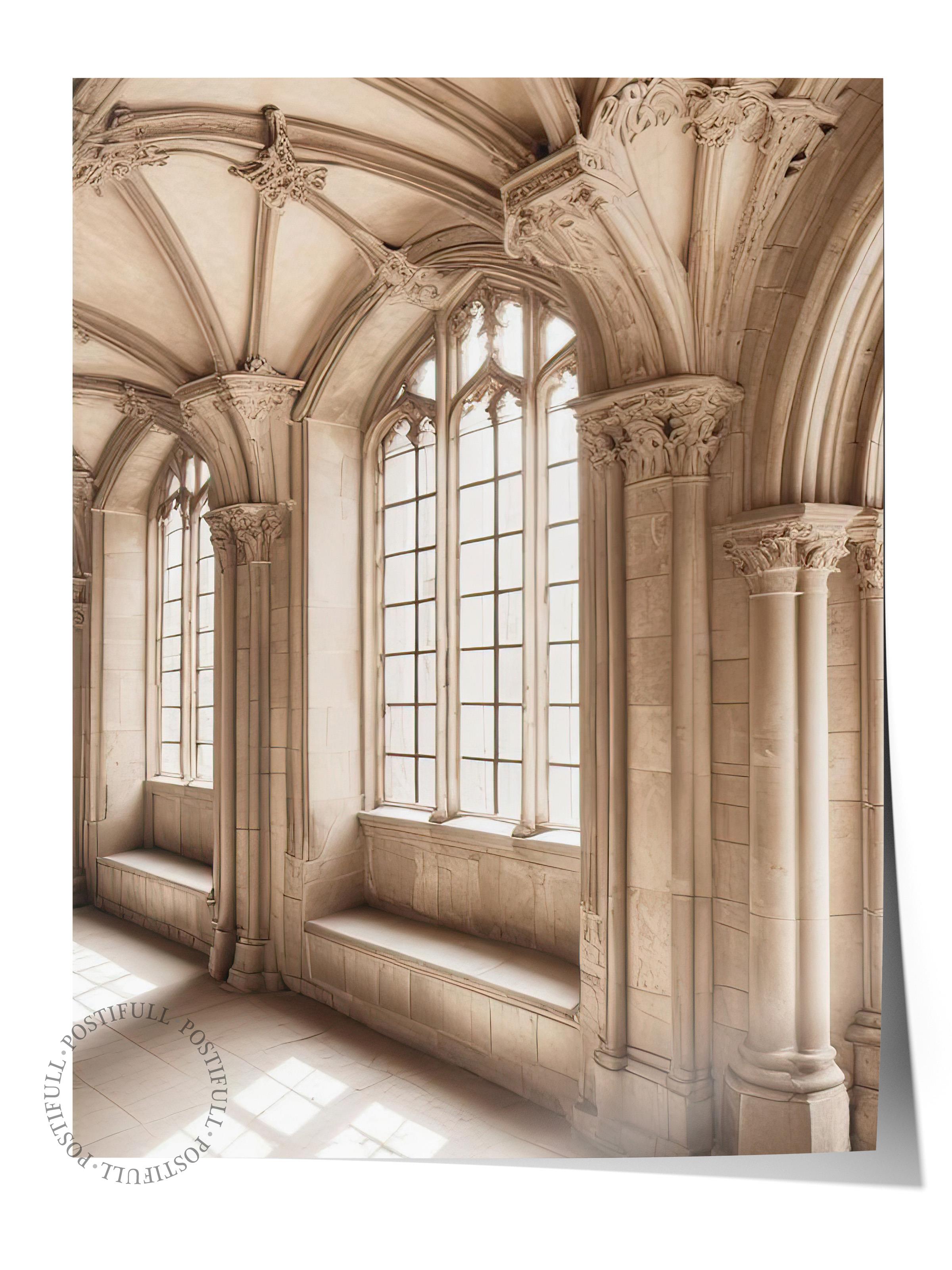 Castle Sunlight Poster, Çerçevesiz Duvar Posteri, Dikey Duvar Tablosu Comfort Serisi NO:108319