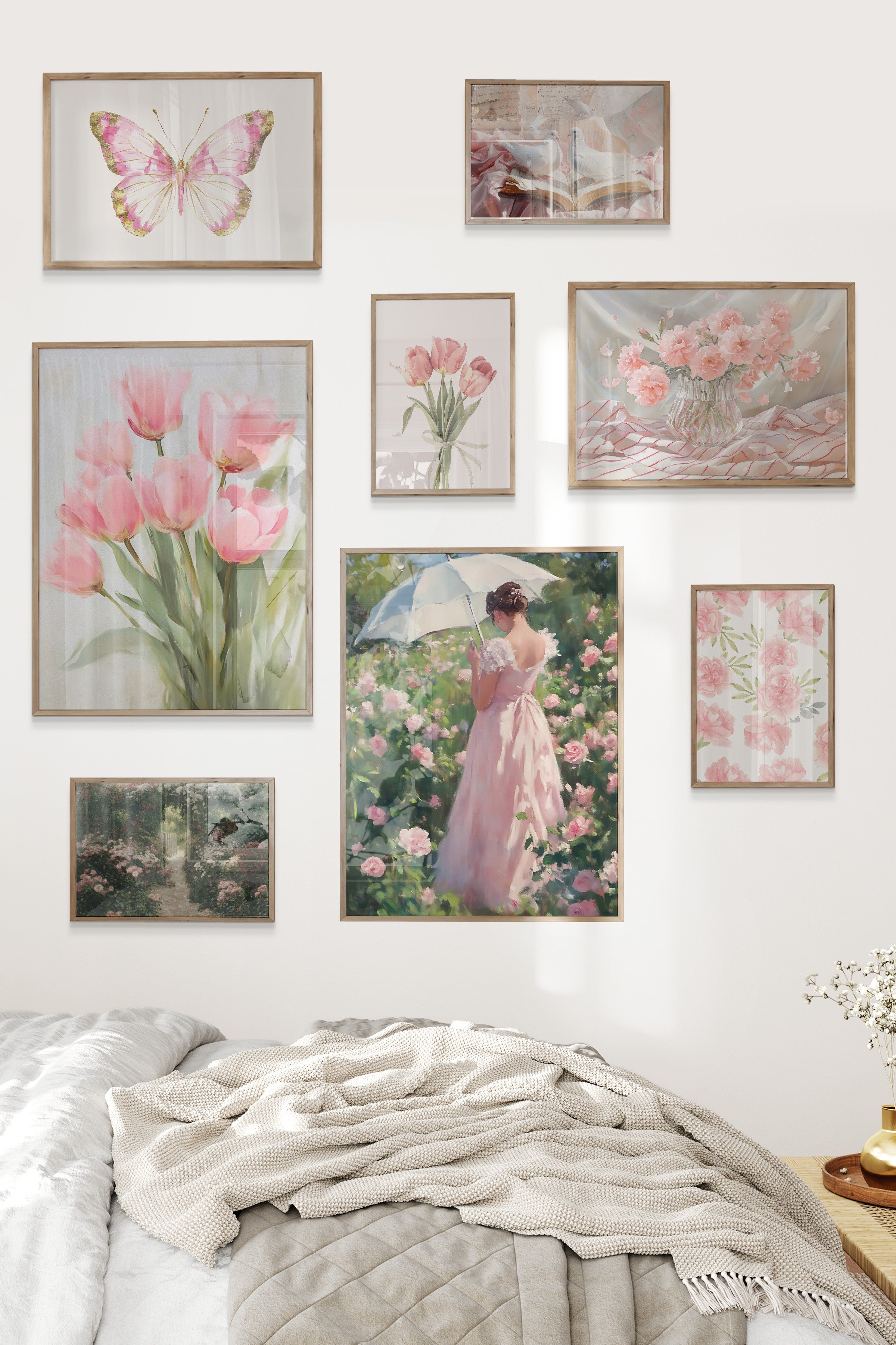 Pembe Çiçekler Temalı Galeri Seti NO:072