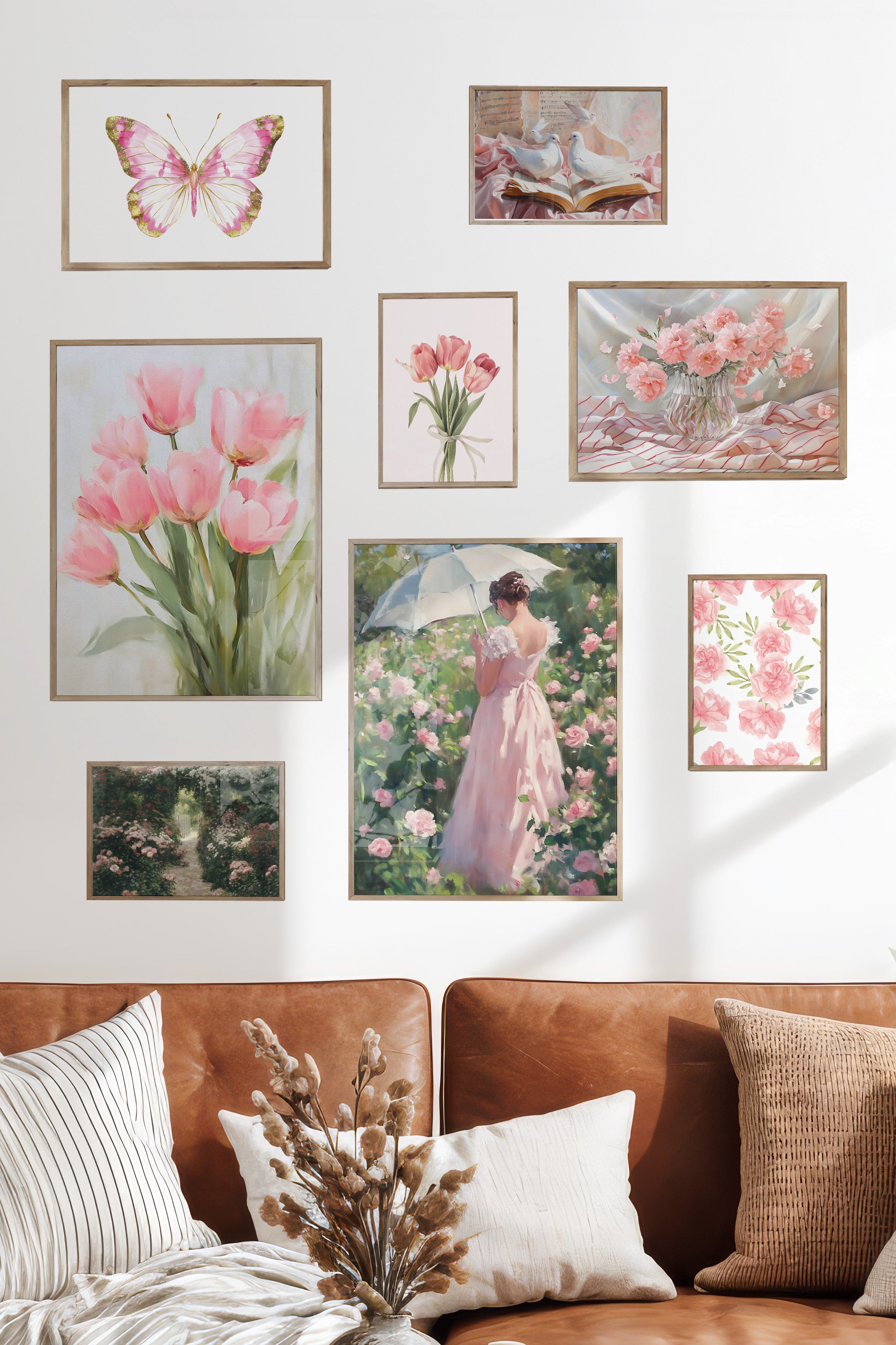 Pembe Çiçekler Temalı Galeri Seti NO:072