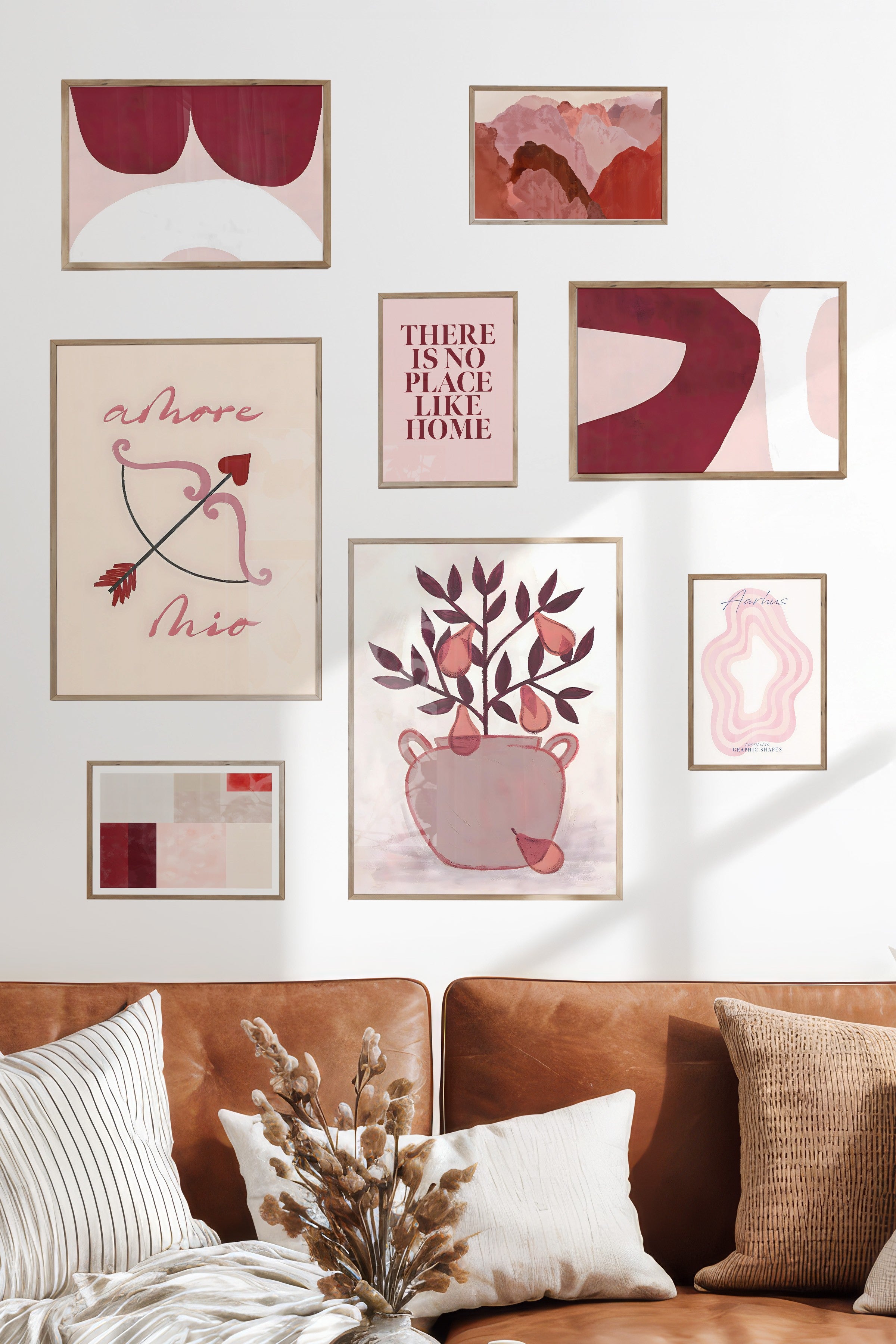 Soyut Kırmızı Temalı Galeri Seti NO:080