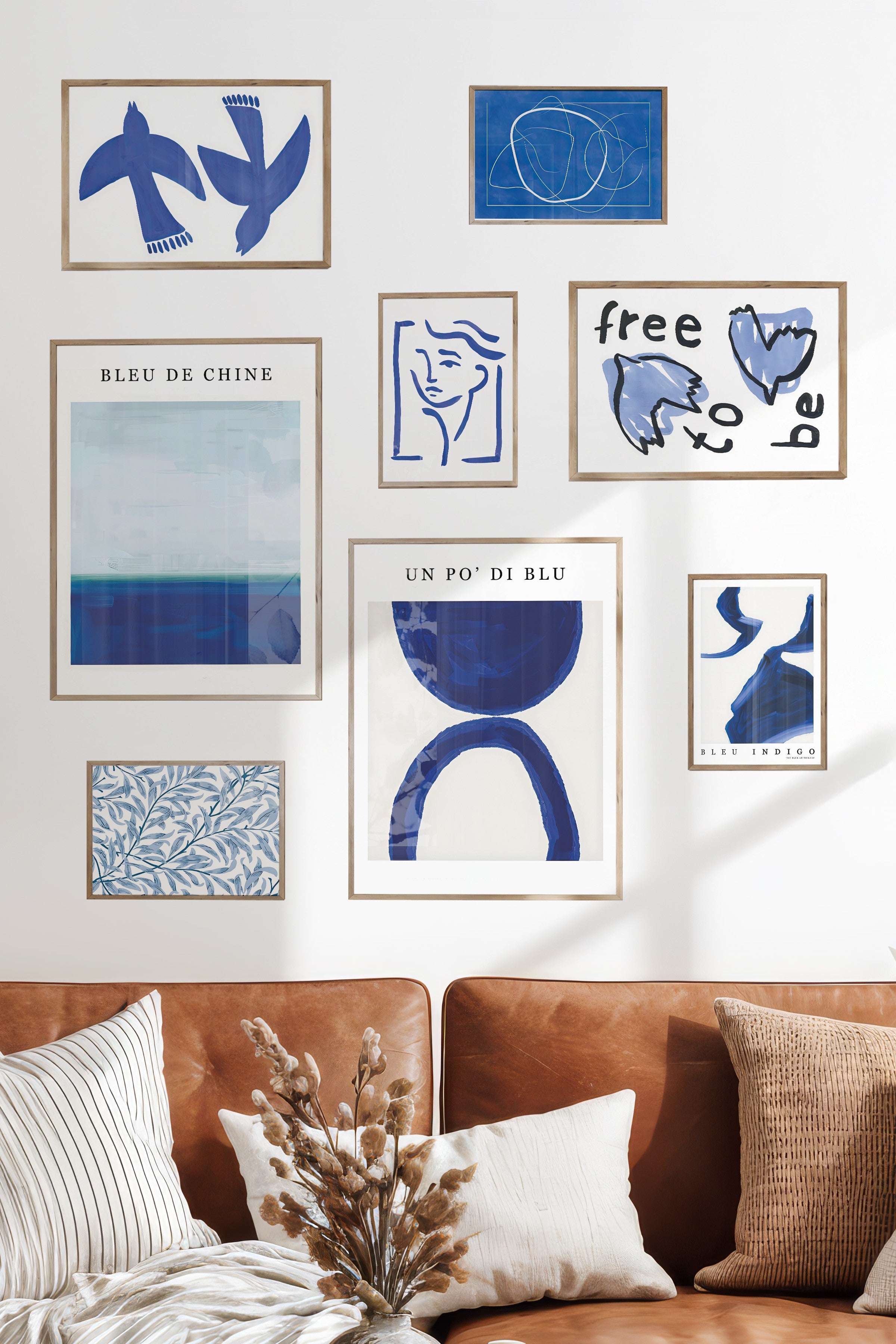 Soyut Mavi Temalı Galeri Seti NO:078