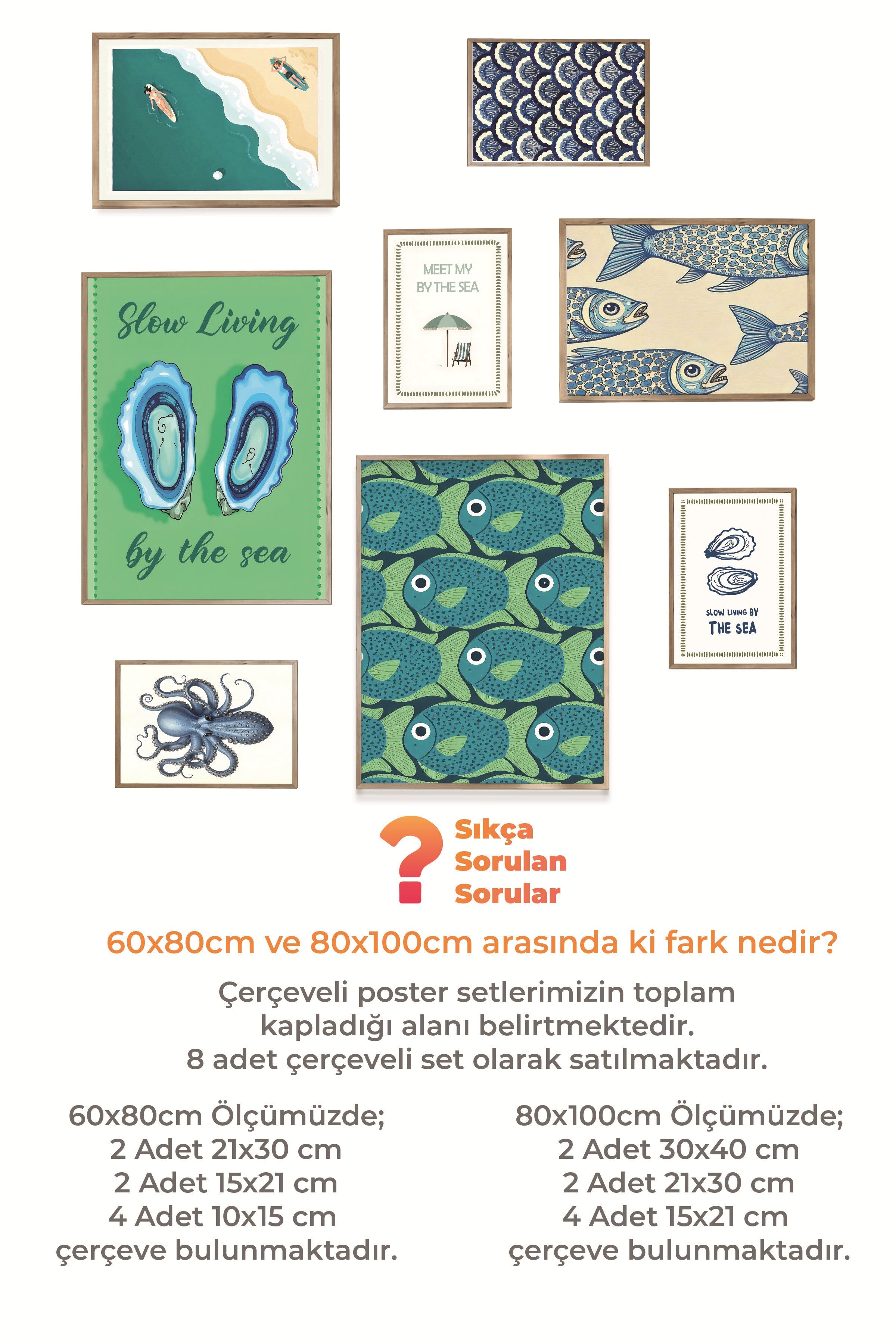 Turkuaz Mutfak Temalı Galeri Seti NO:067