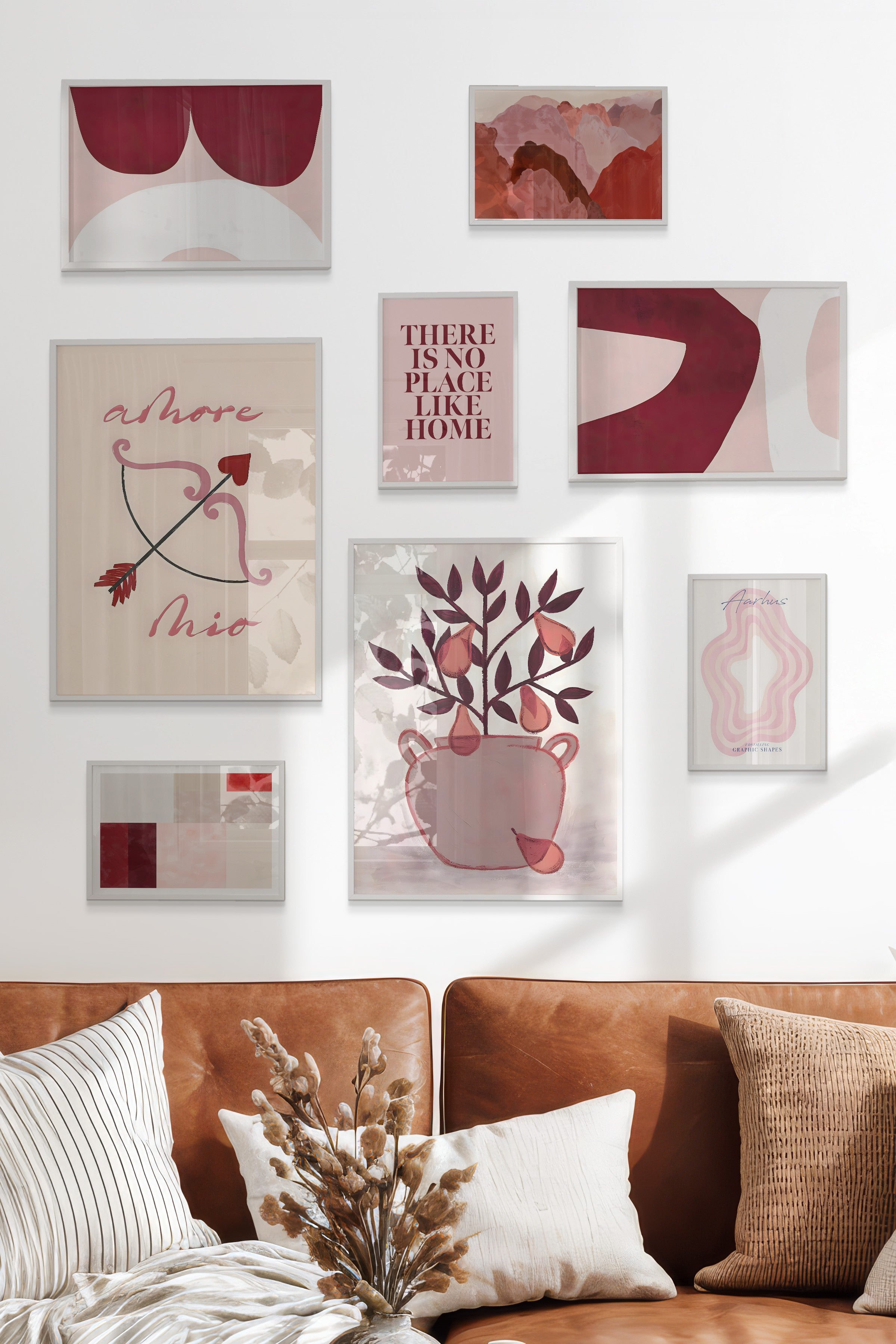 Soyut Kırmızı Temalı Galeri Seti NO:080