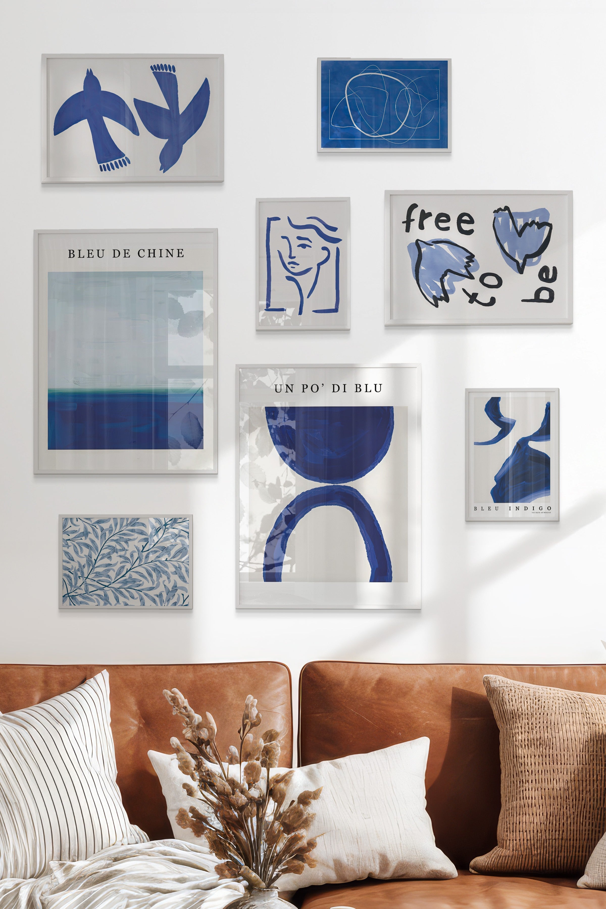 Soyut Mavi Temalı Galeri Seti NO:078