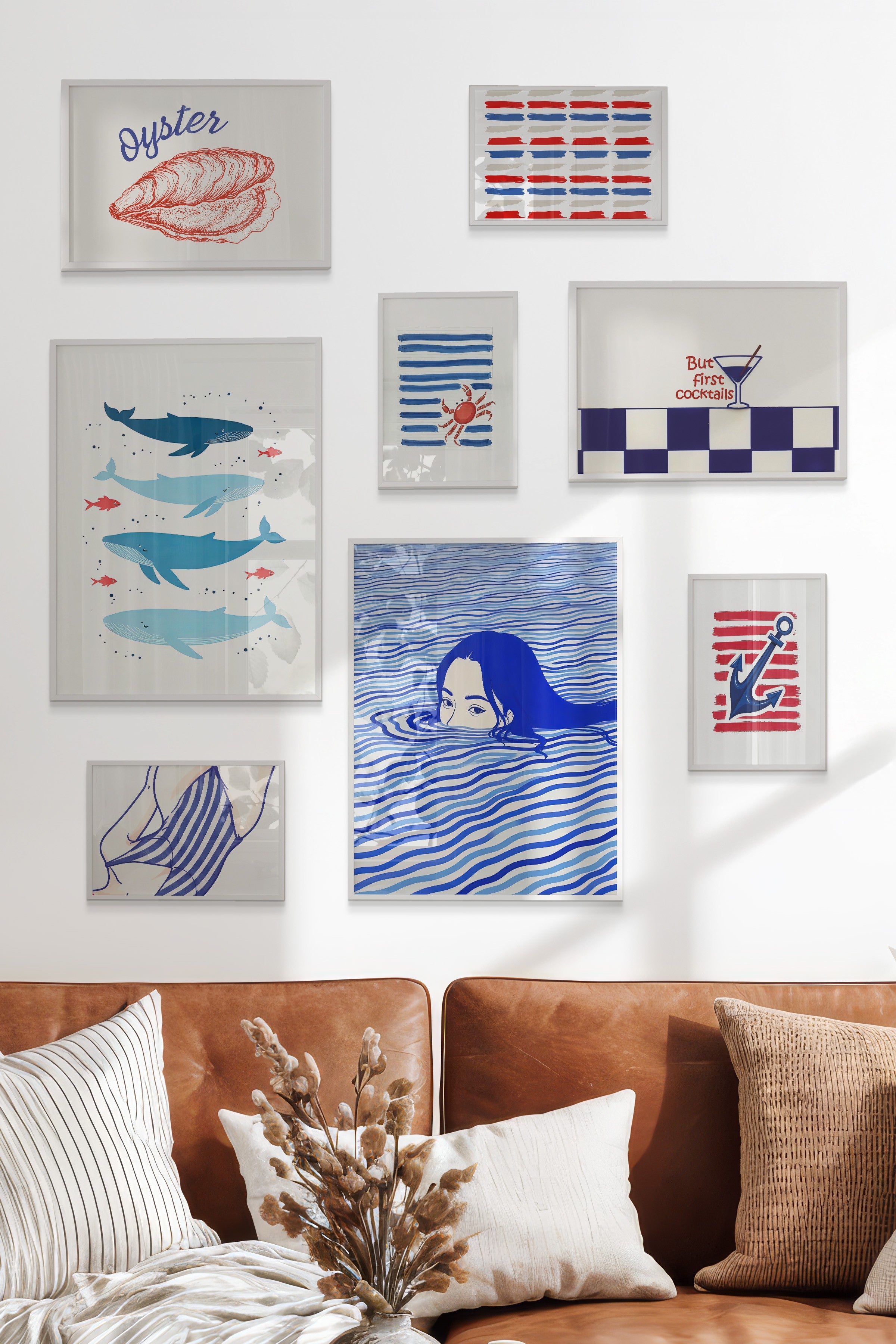 Vintage Mavi Temalı Galeri Seti NO:073