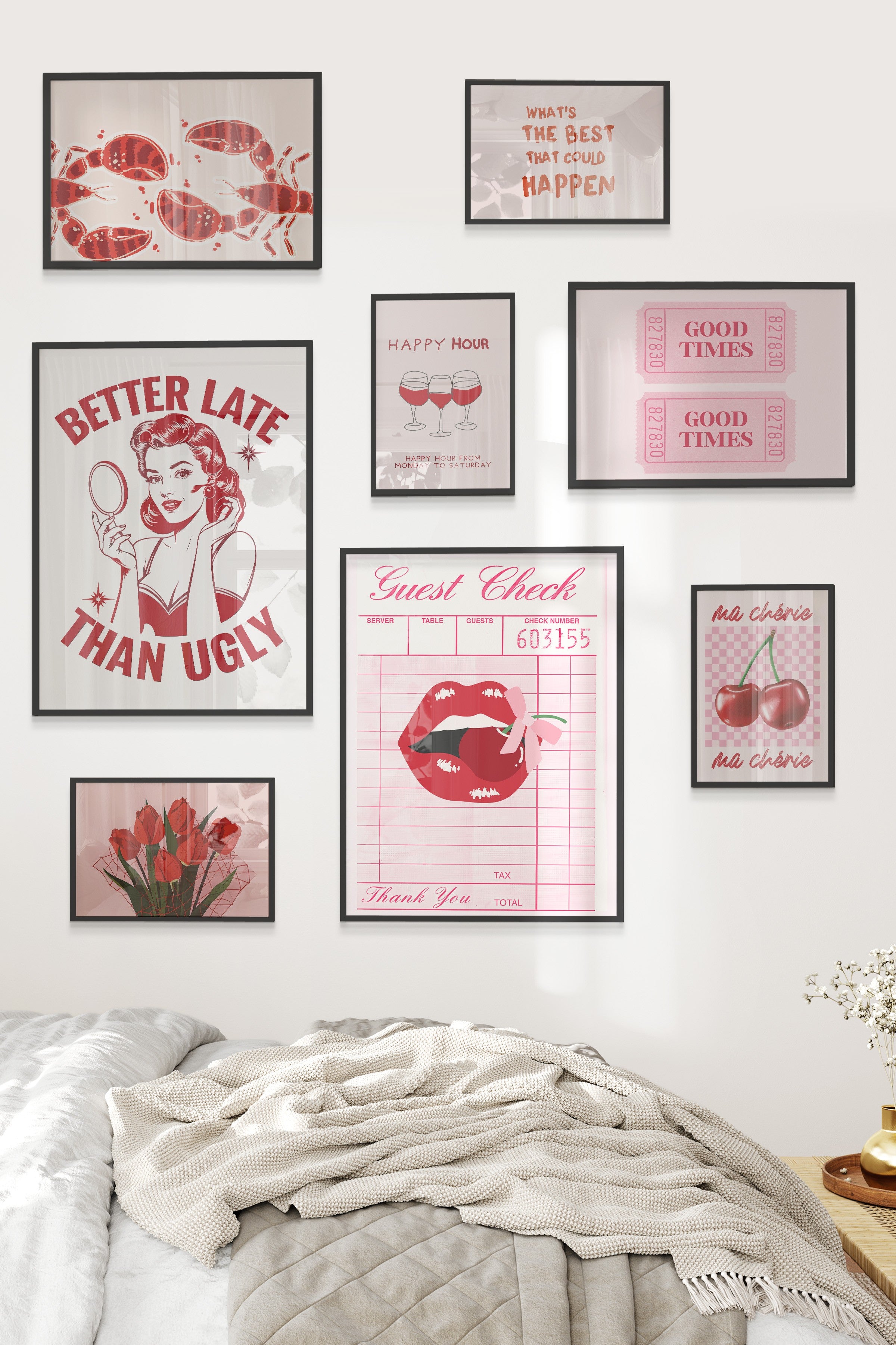 Pembe Maximalist Temalı Galeri Seti NO:054
