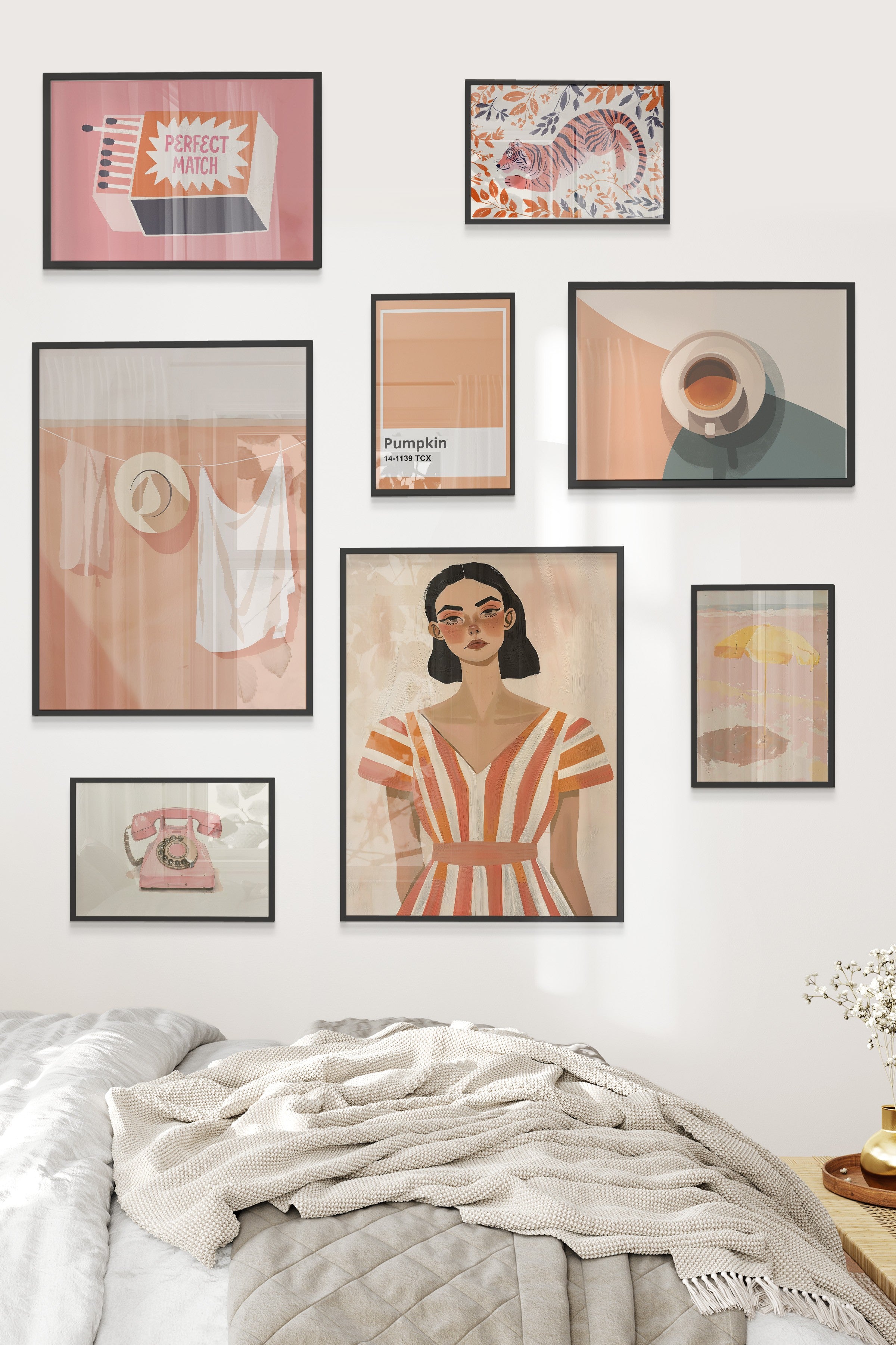 Soft Pembe Yaz Temalı Galeri Seti NO:062