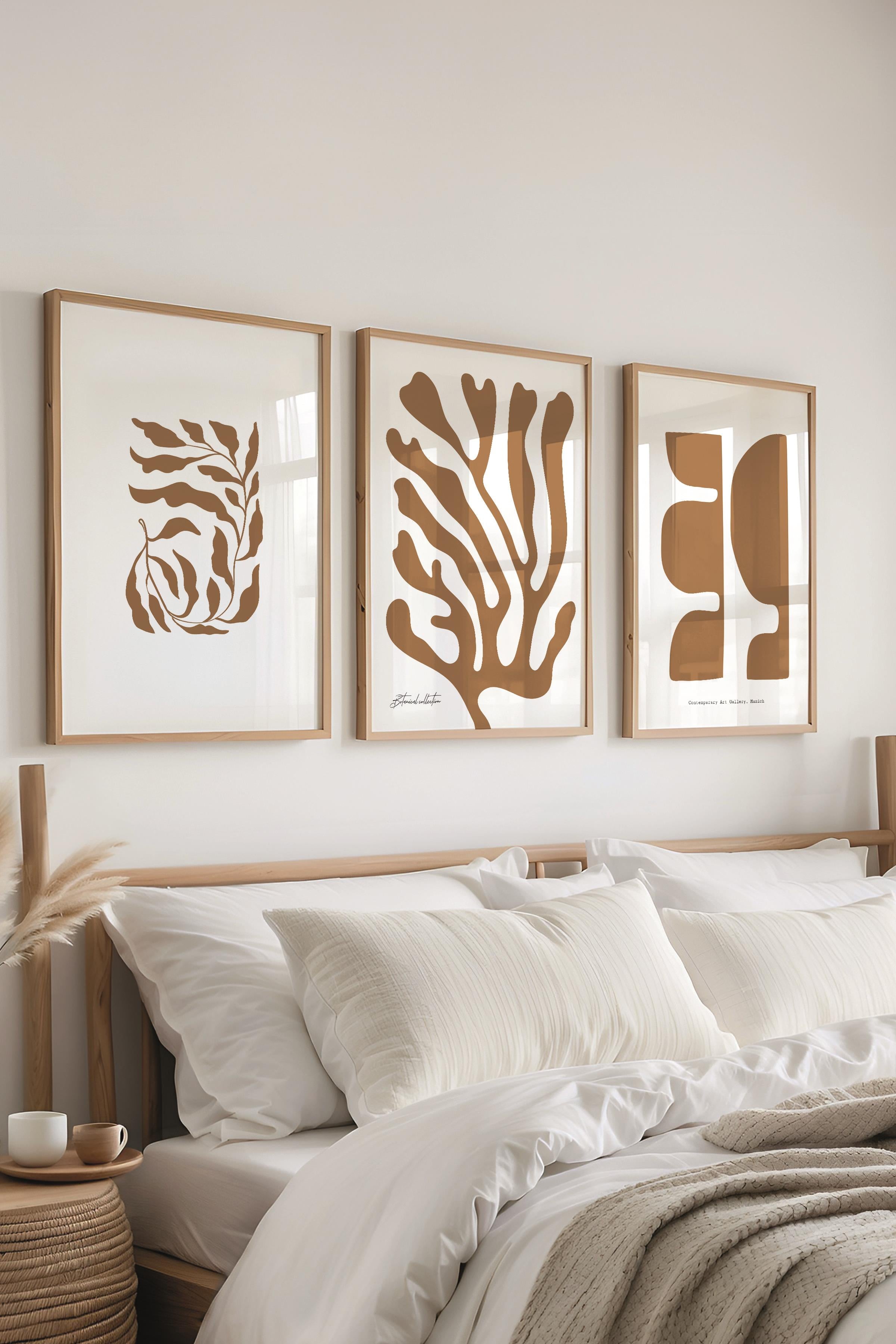 Çerçeveli Tablo Seti, 3 Adet Ahşap Çerçeve ve Minimalist Temalı Poster Seti, No:300560
