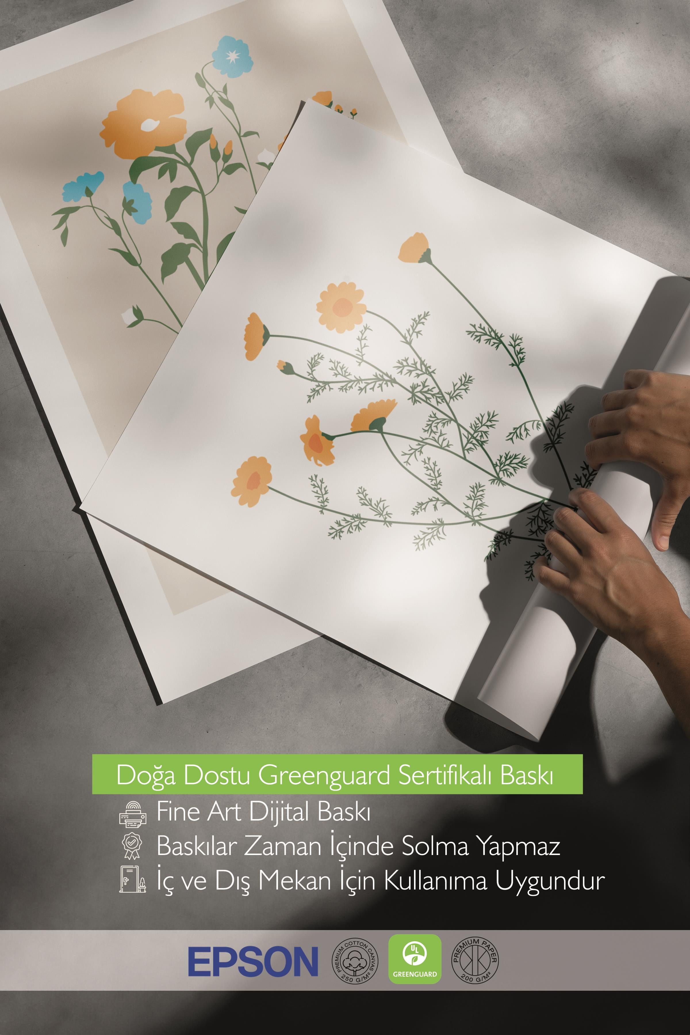 Çerçeveli Tablo Seti, 3 Adet Siyah Çerçeve ve Minimalist Botanik Temalı Poster Seti, No:300481