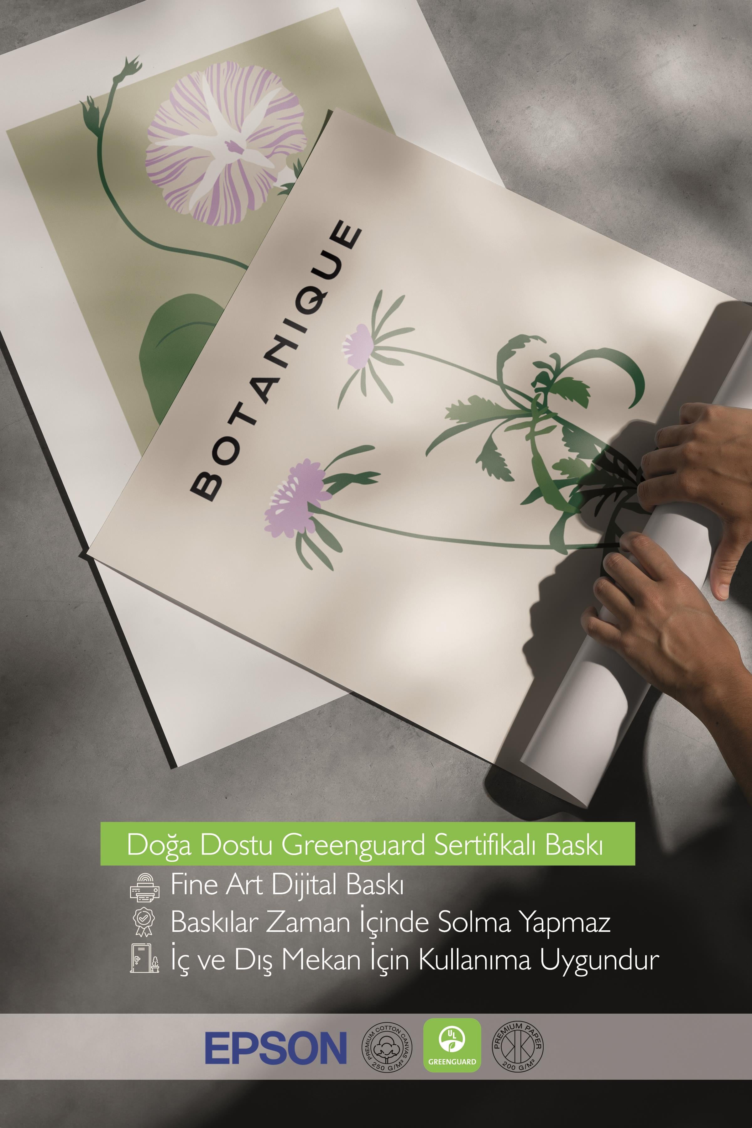 Çerçeveli Tablo Seti, 3 Adet Siyah Çerçeve ve Minimalist Çiçekler Temalı Poster Seti, No:300486