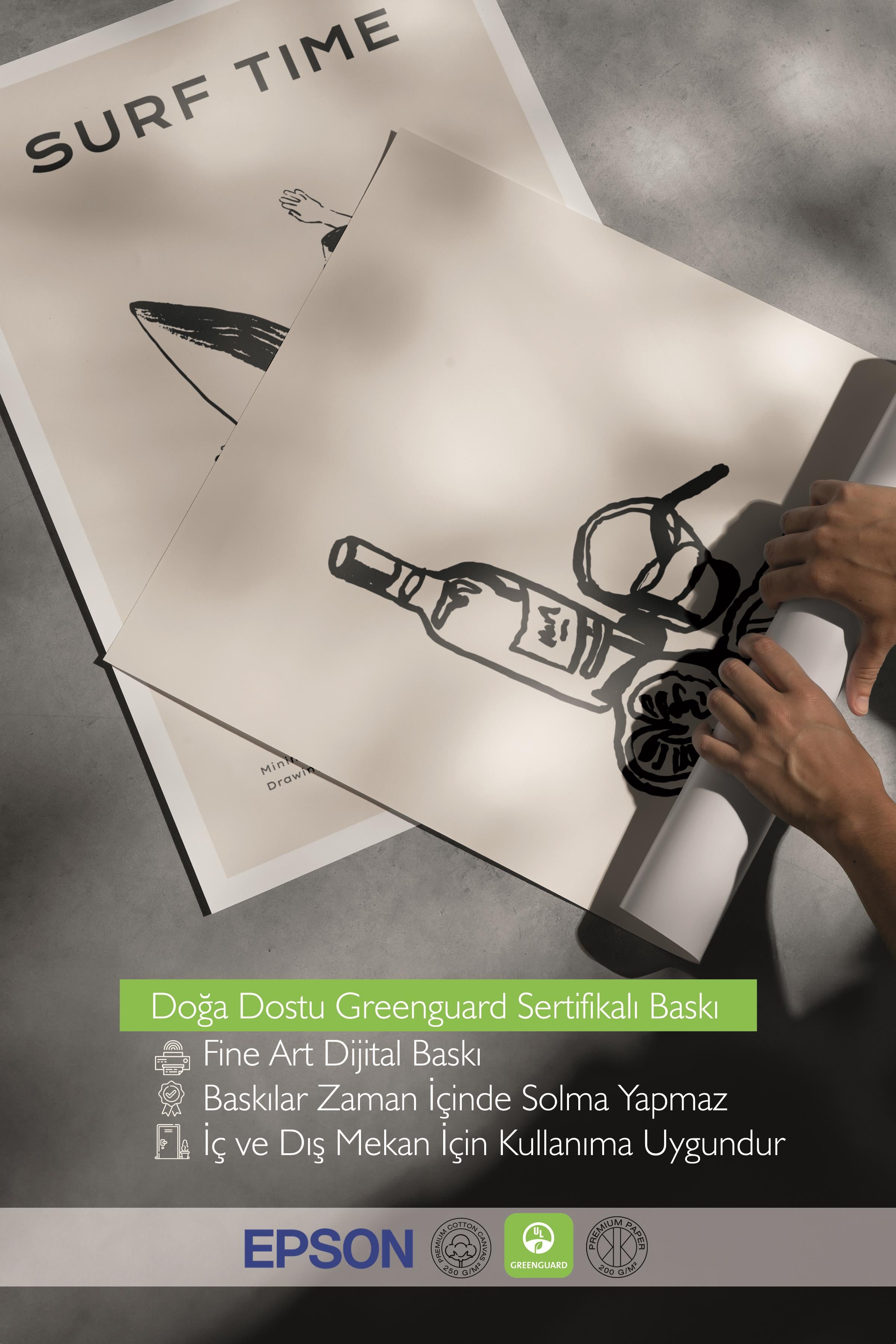 Çerçeveli Tablo Seti, 3 Adet Siyah Çerçeve ve Minimalist Çizim Temalı Poster Seti, No:300523
